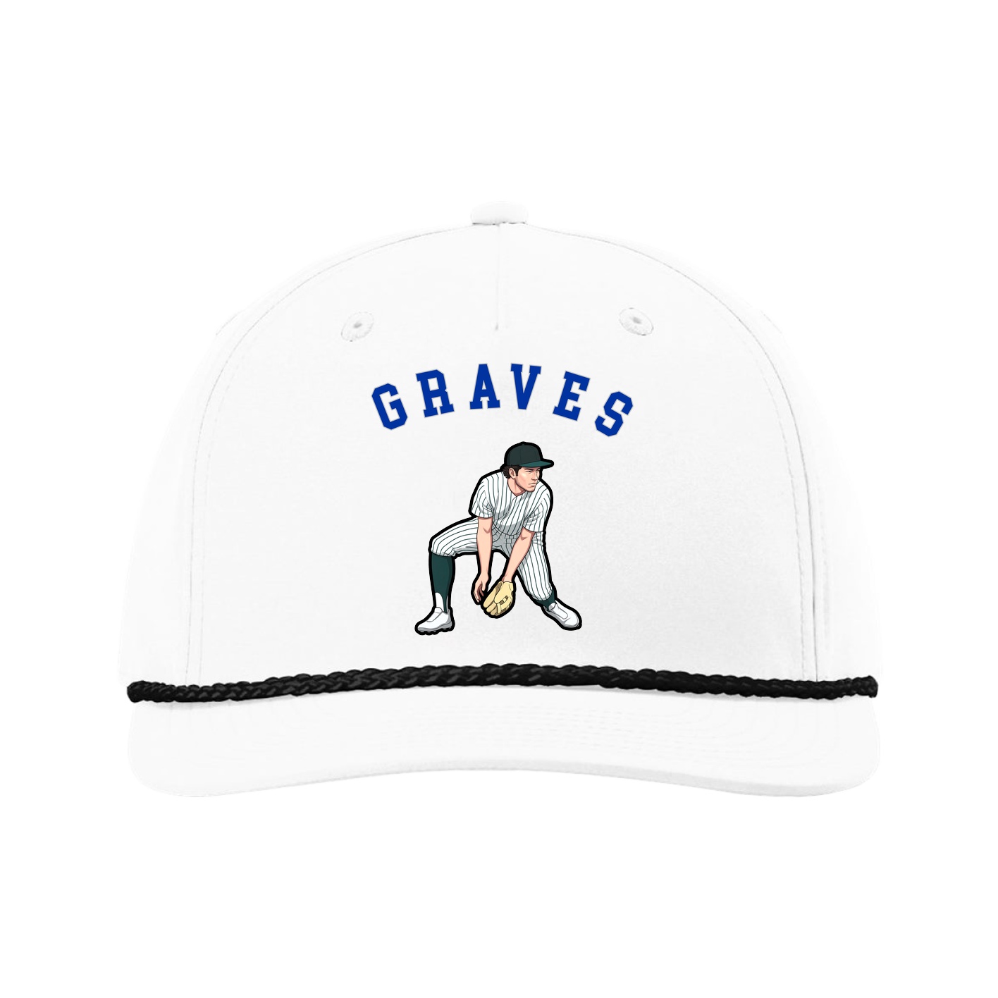 Five-Panel Classic Rope Cap — Shirsey Arch in White