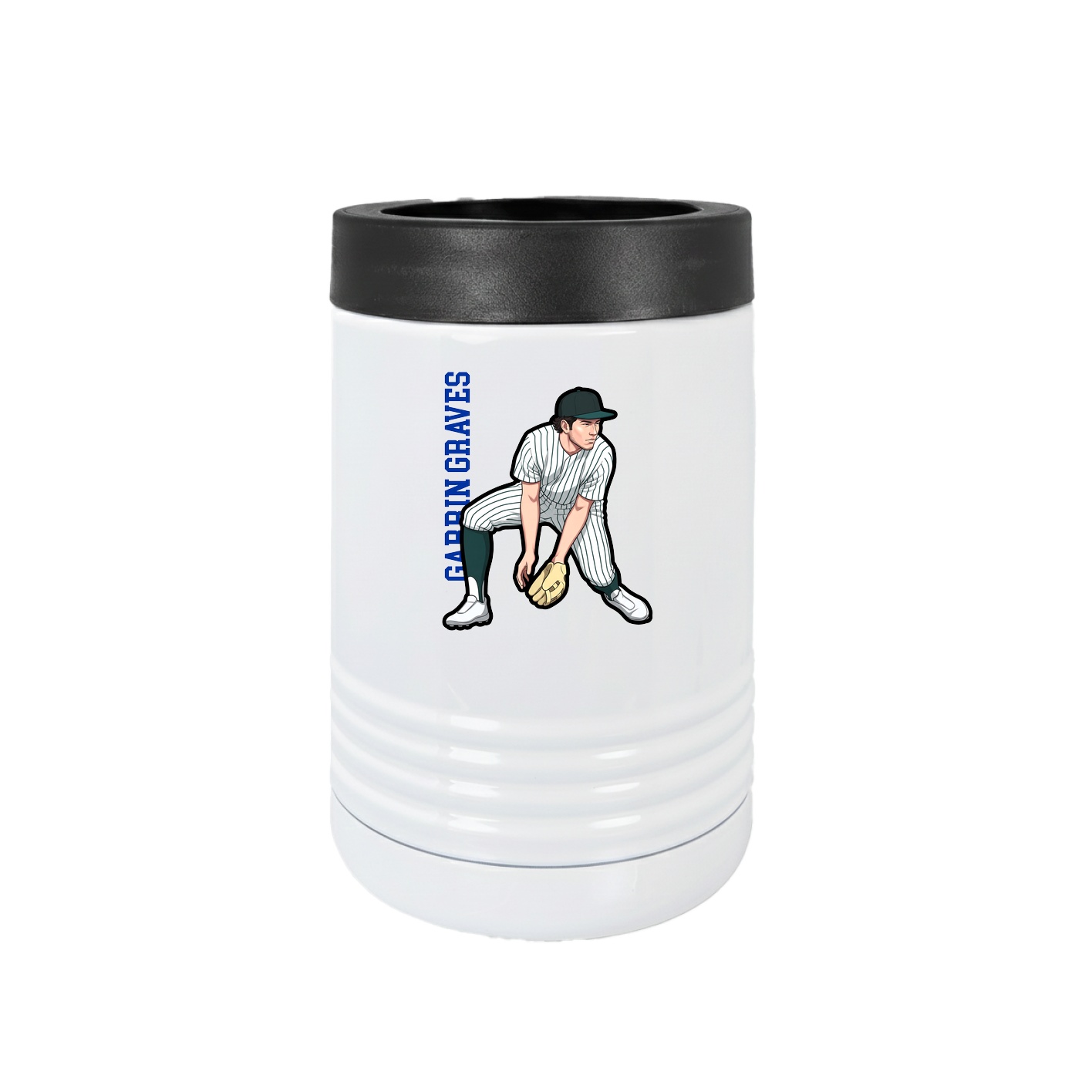Beverage Holder — Name Vertical in White