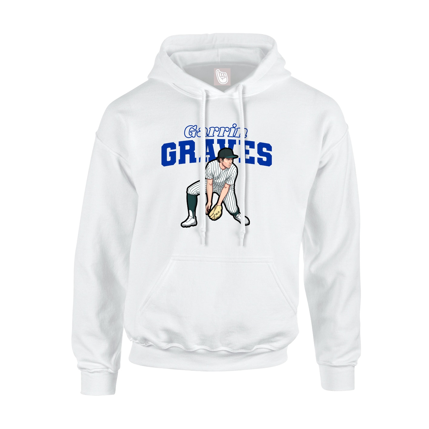 Youth Hoodie — Name Arch in White
