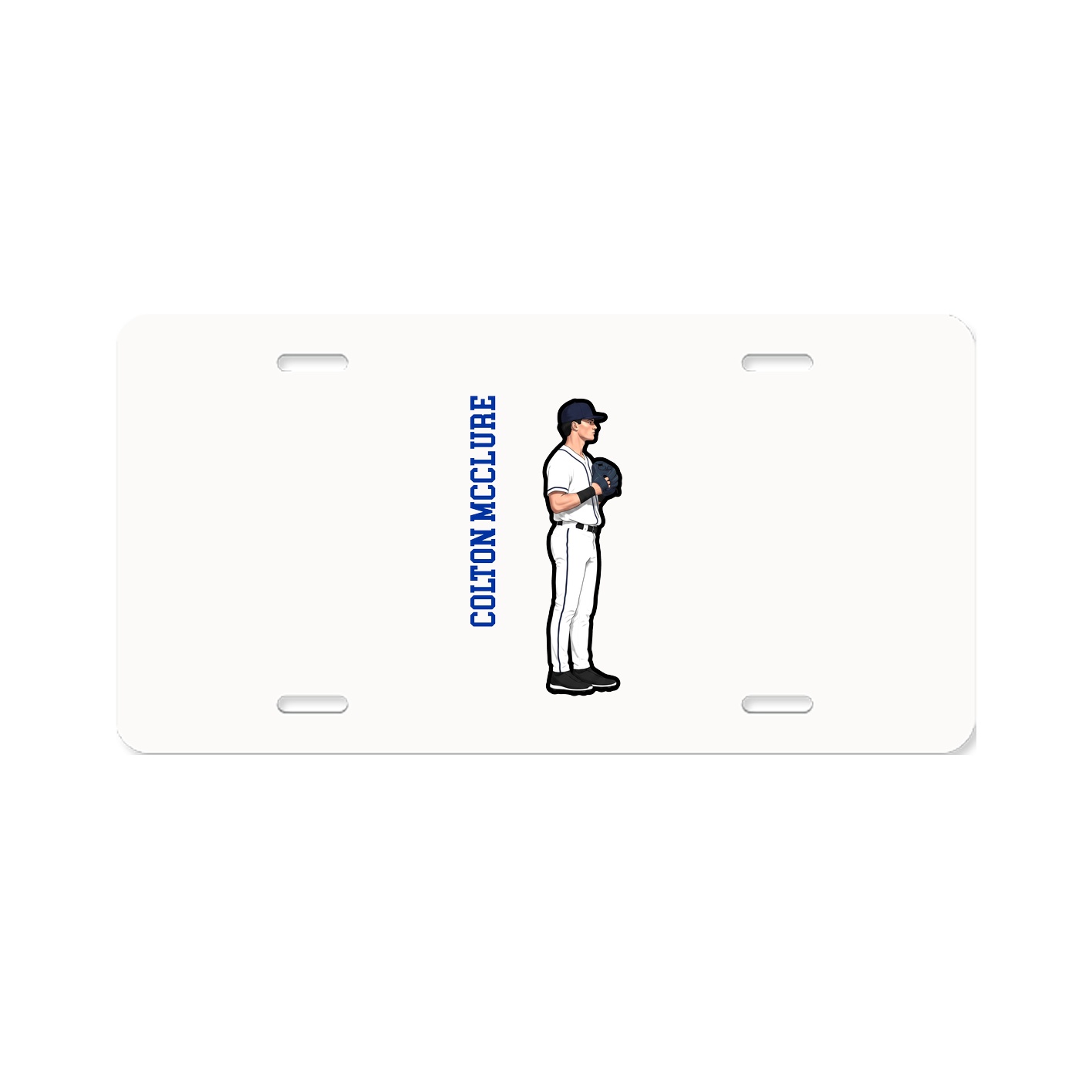 License Plate — Name Vertical in Classic