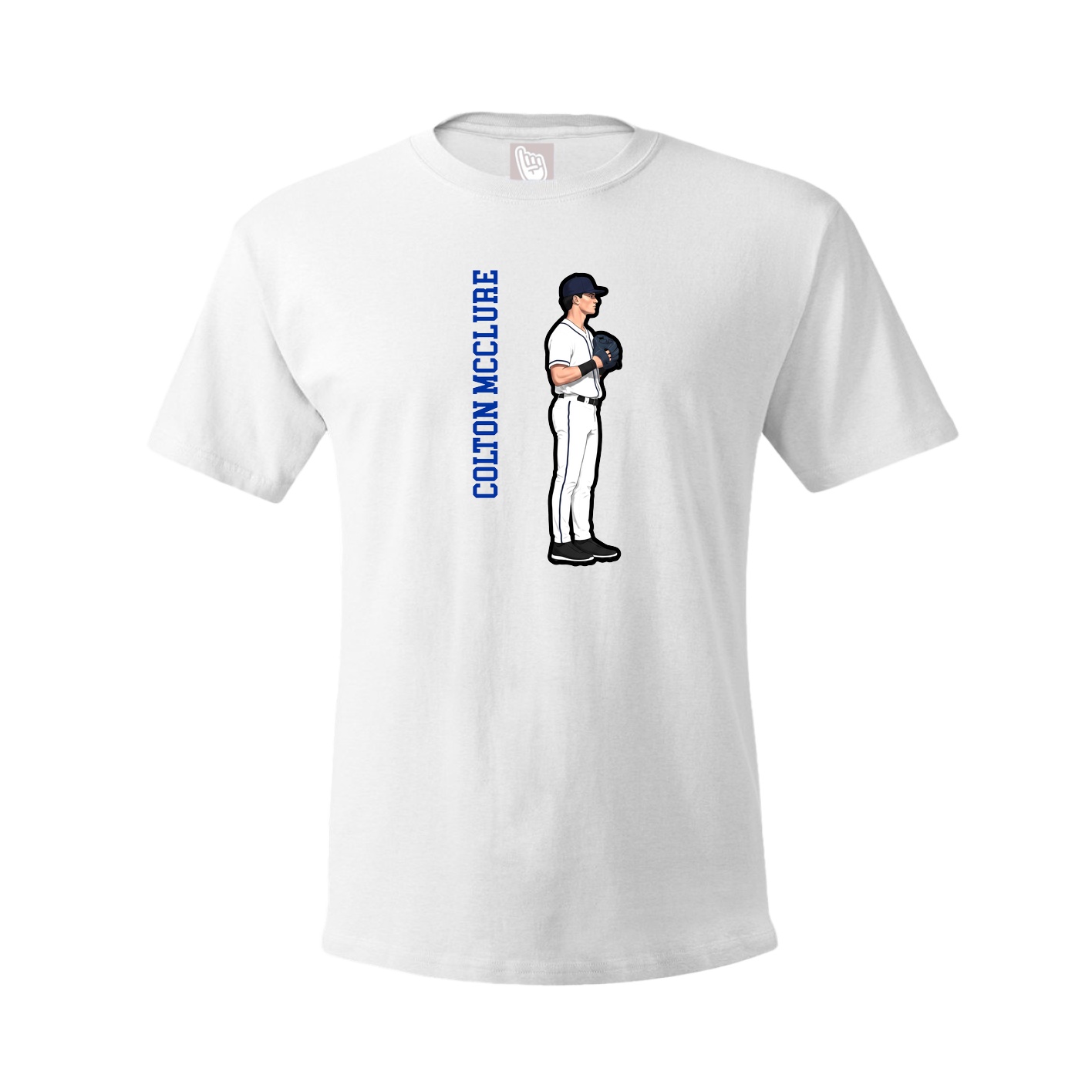 Tee — Name Vertical in White