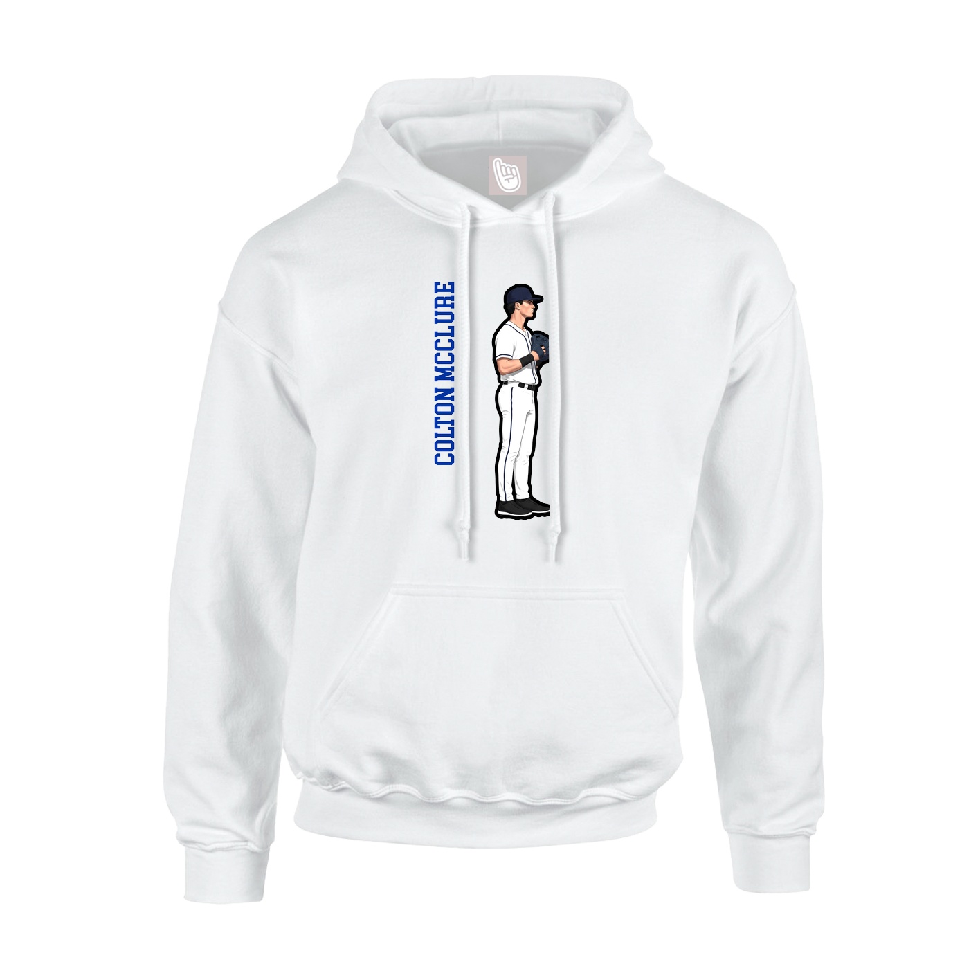 Hoodie — Name Vertical in White