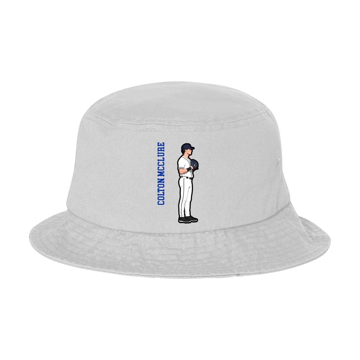 Bucket Cap — Name Vertical in White