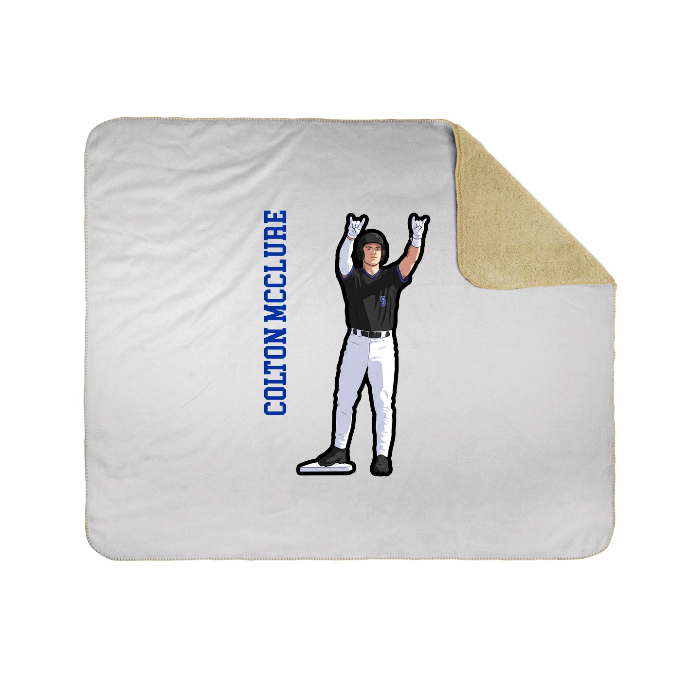 Throw Blanket — Name Vertical in White