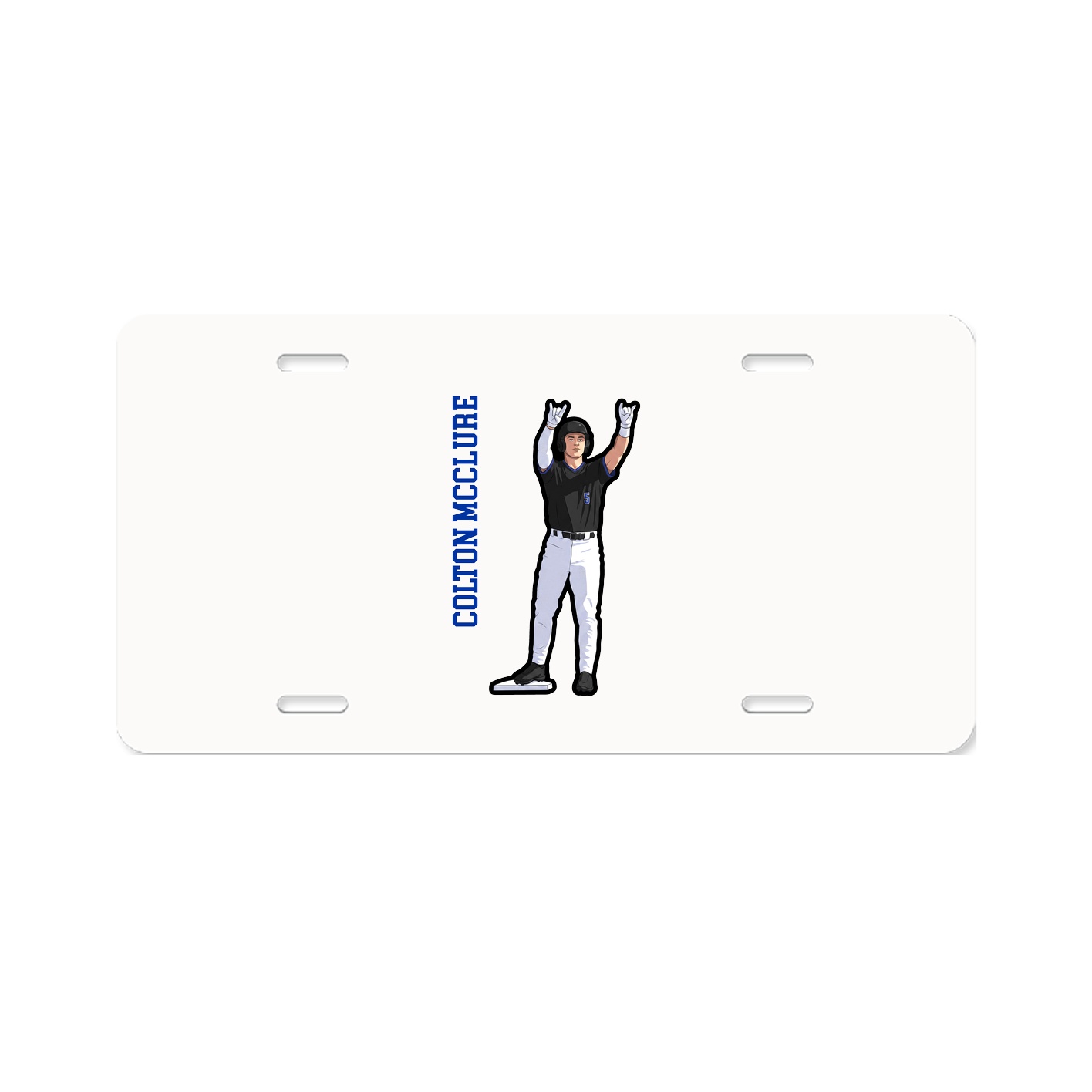 License Plate — Name Vertical in Classic