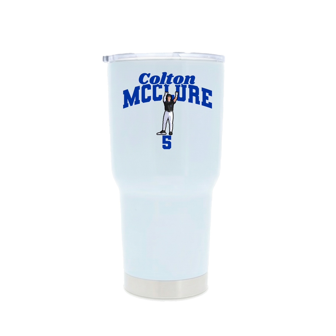 30oz Stainless Steel Tumbler — Signature Arch in White