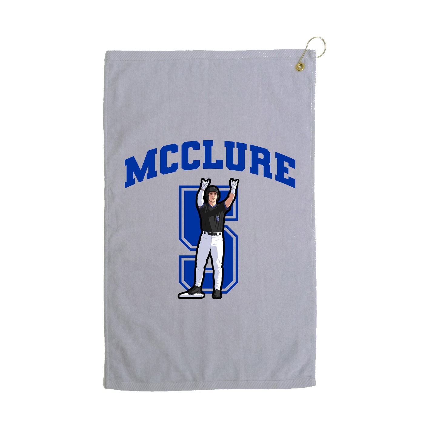Golf Towel — Number in Grey