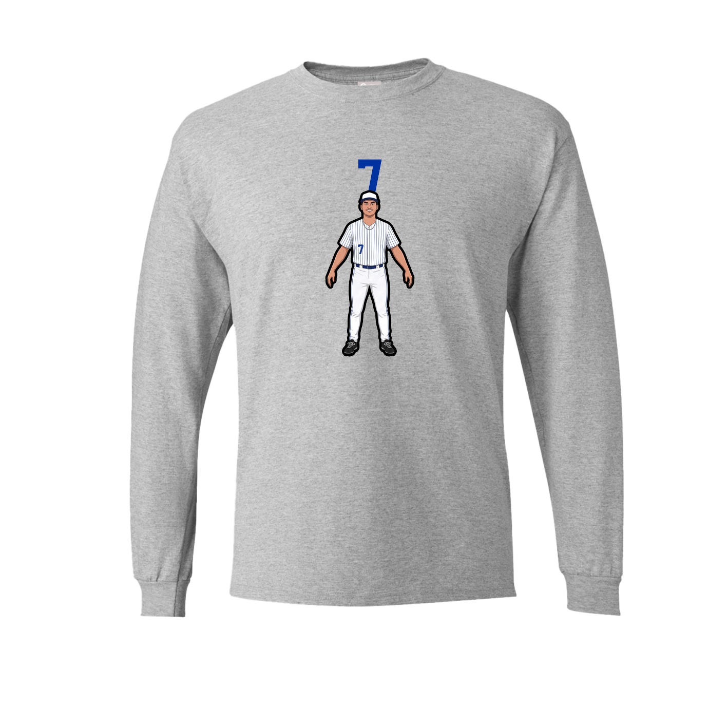 Long Sleeve Tee — Number Top in Grey