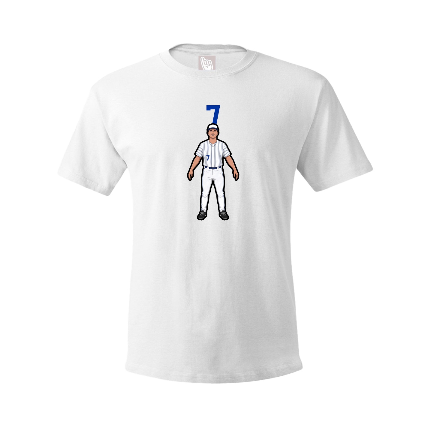 Youth Tee — Number Top in White