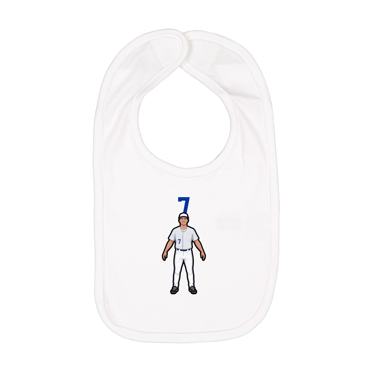 Infant Bib — Number Top in White