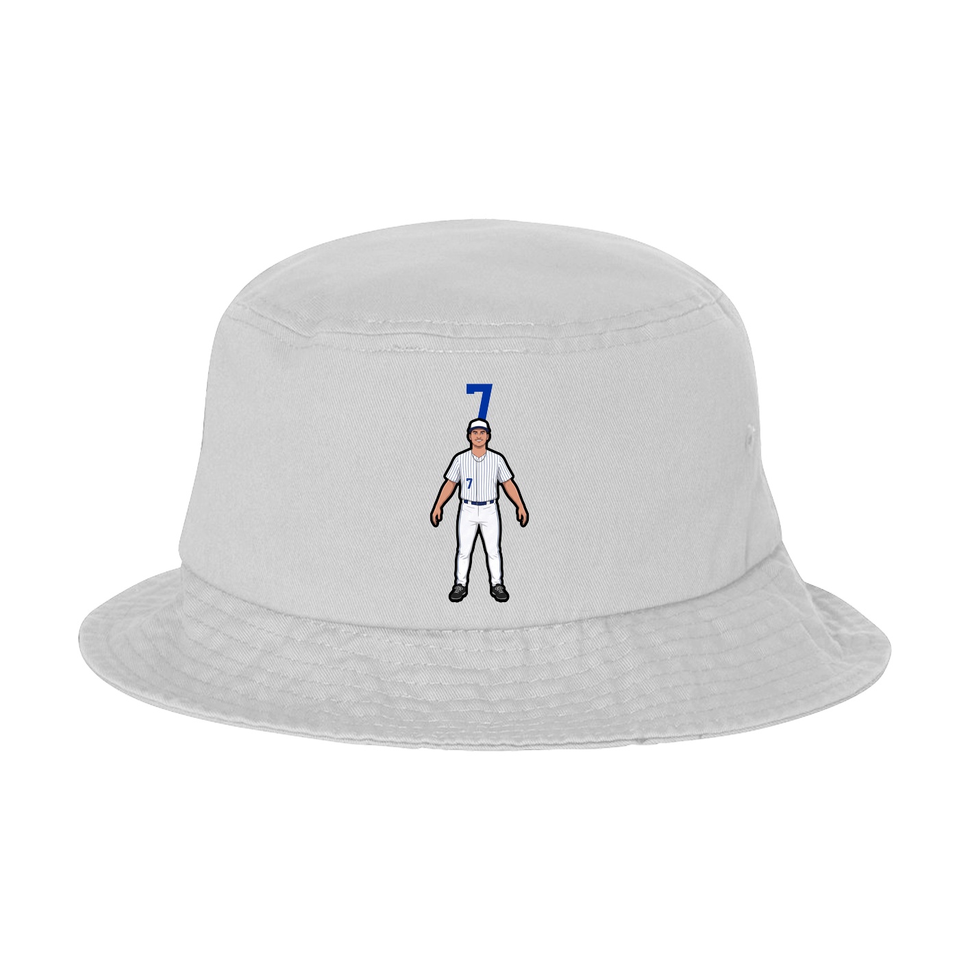 Bucket Cap — Number Top in White