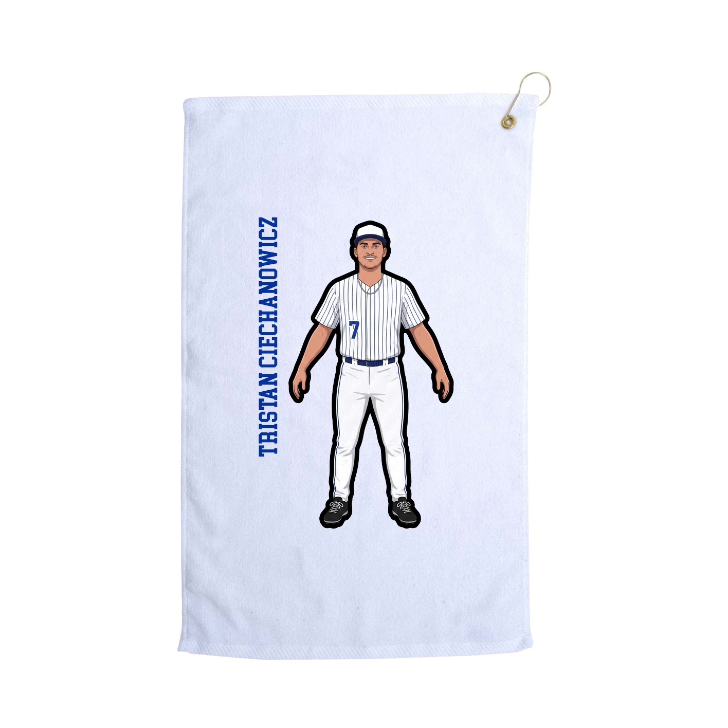 Golf Towel — Name Vertical in White