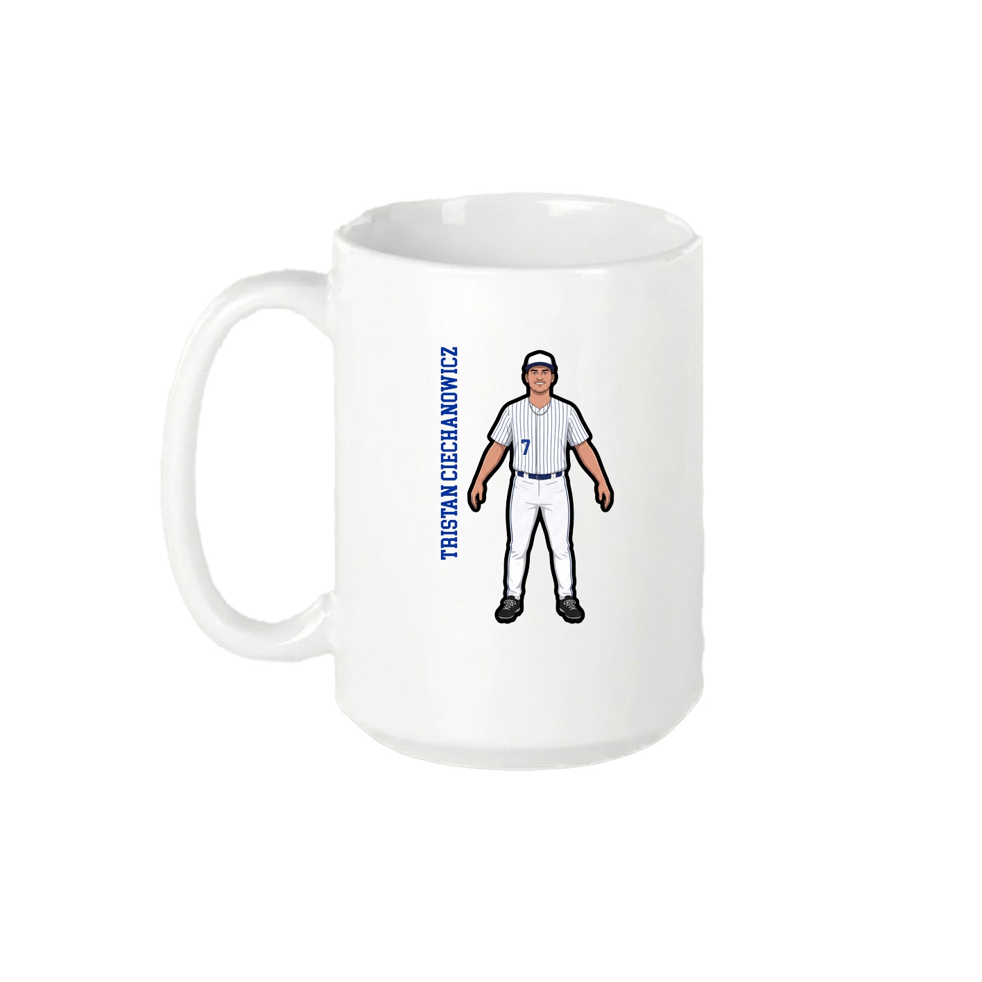 15oz Coffee Mug — Name Vertical in White