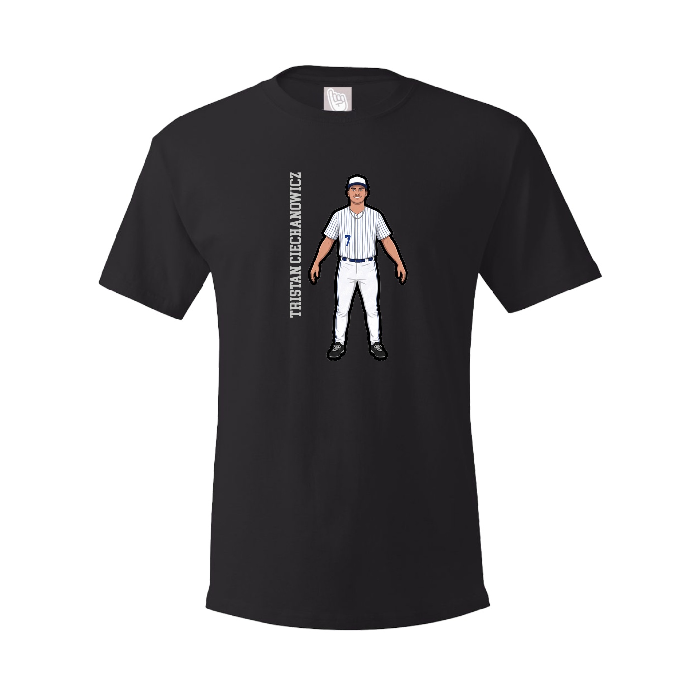 Youth Tee — Name Vertical in Black