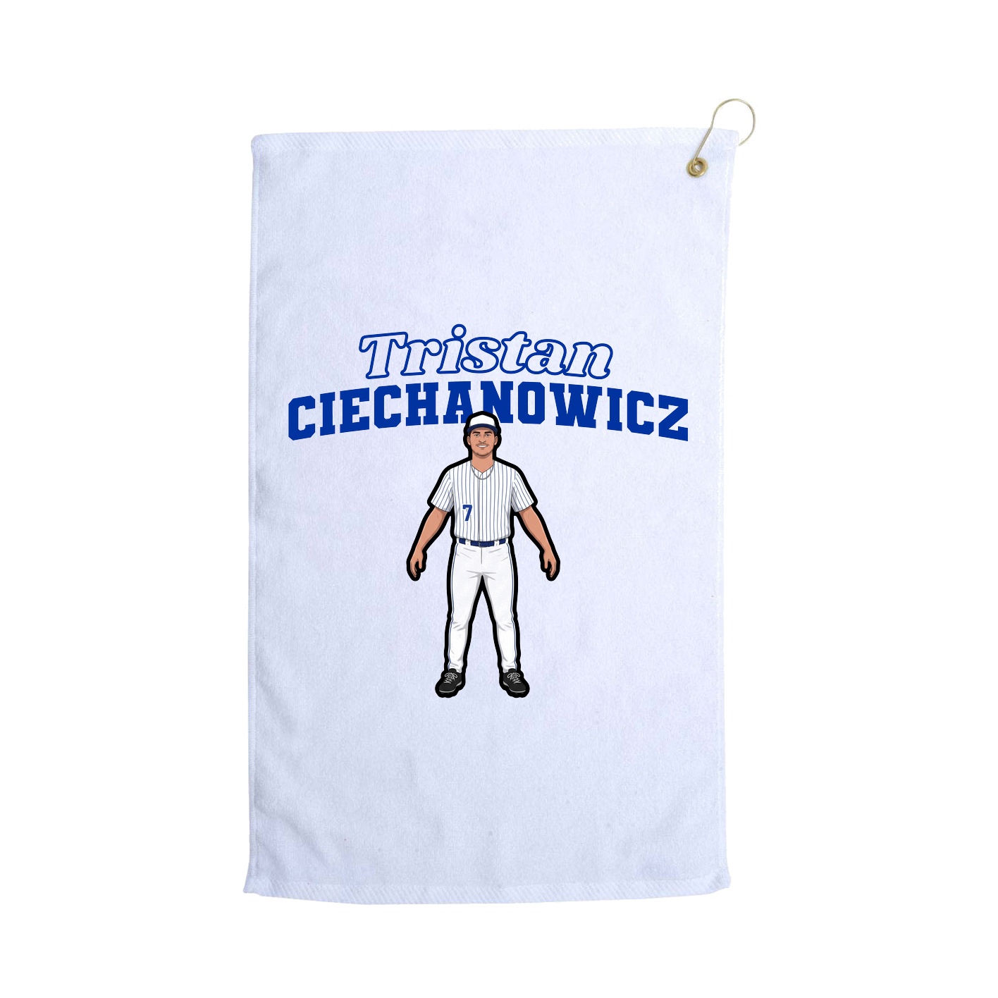 Golf Towel — Name Arch in White