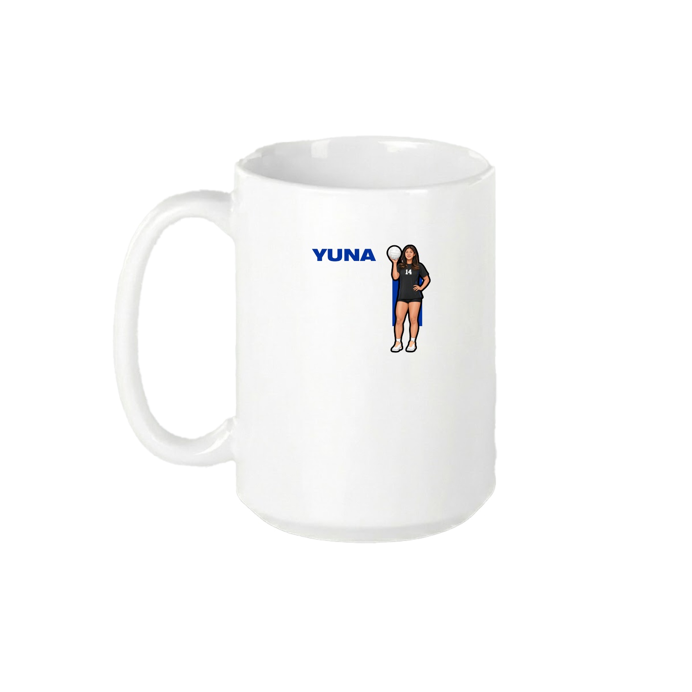 15oz Coffee Mug — Player Name in White