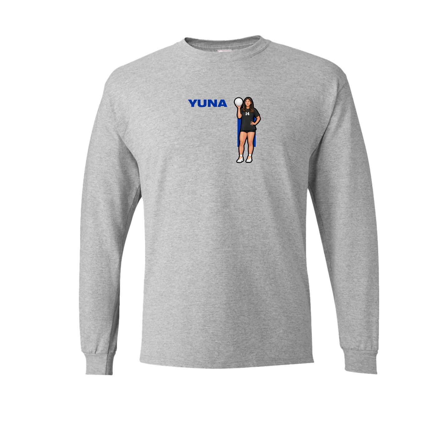 Long Sleeve Tee — Player Name in Grey