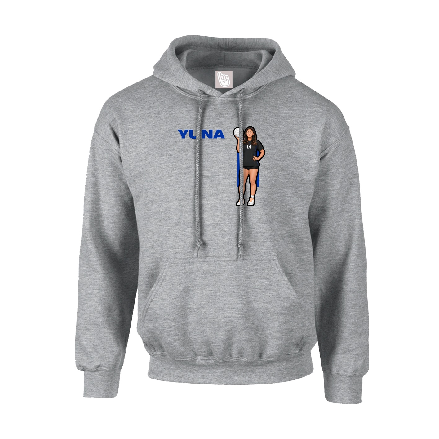 Youth Hoodie — Player Name in Grey