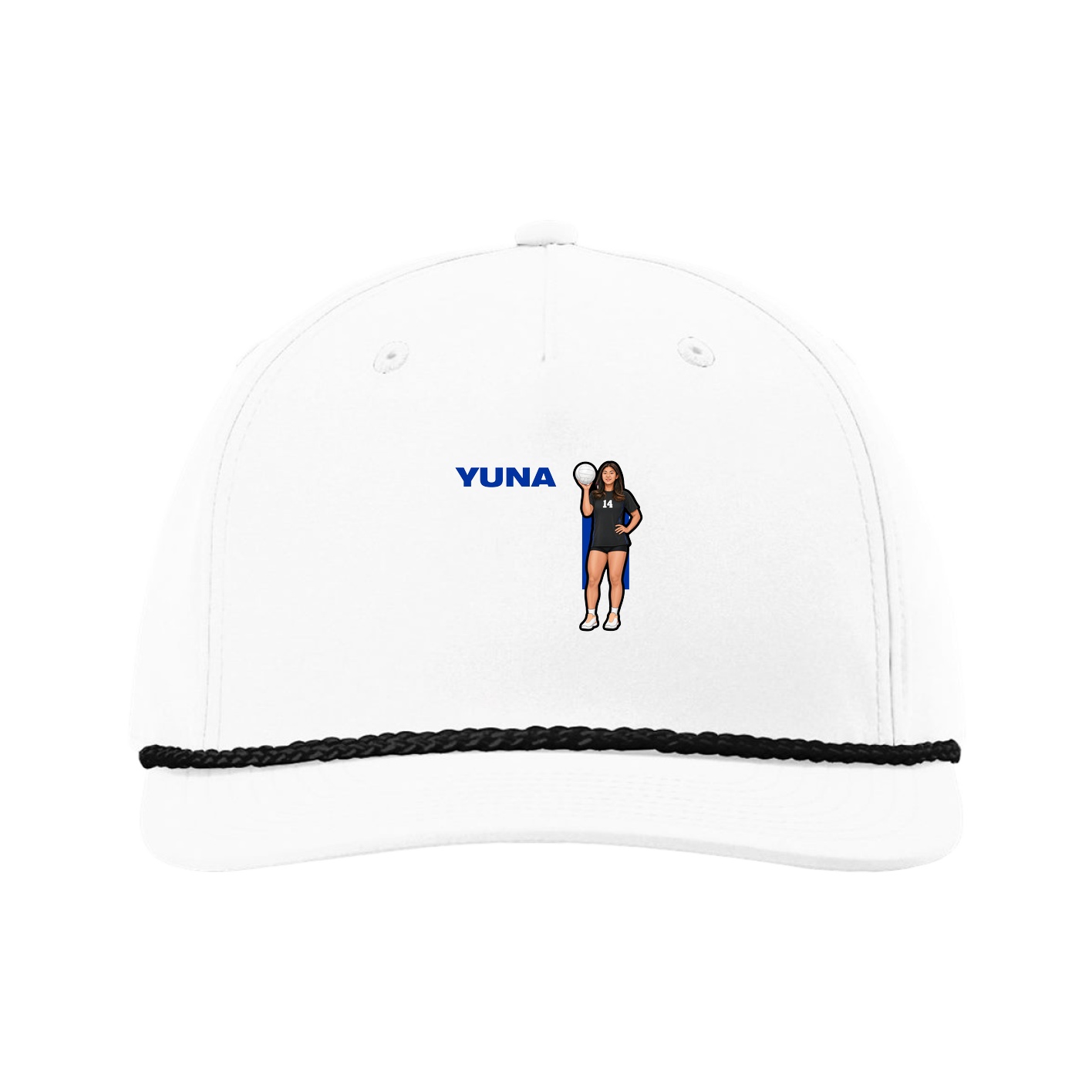 Five-Panel Classic Rope Cap — Player Name in White