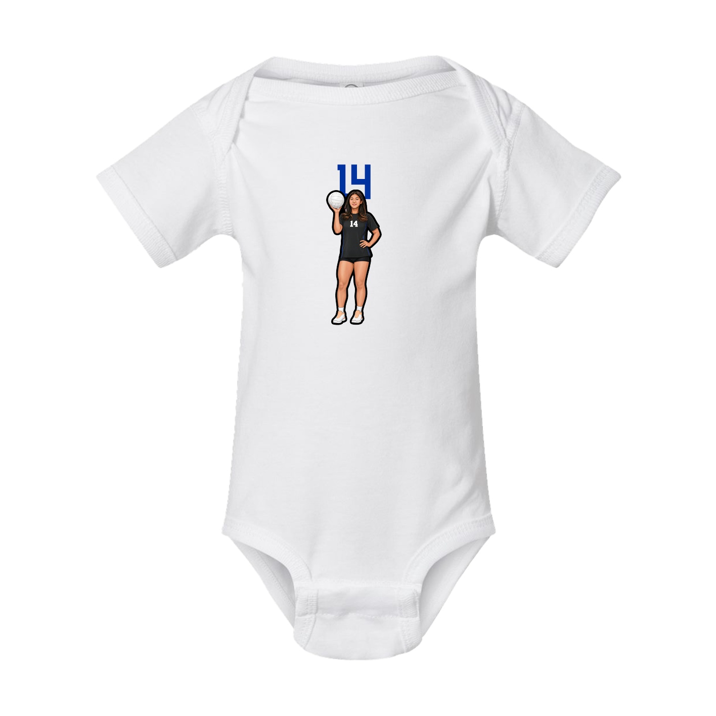 Baby Onesie — Number Top in White