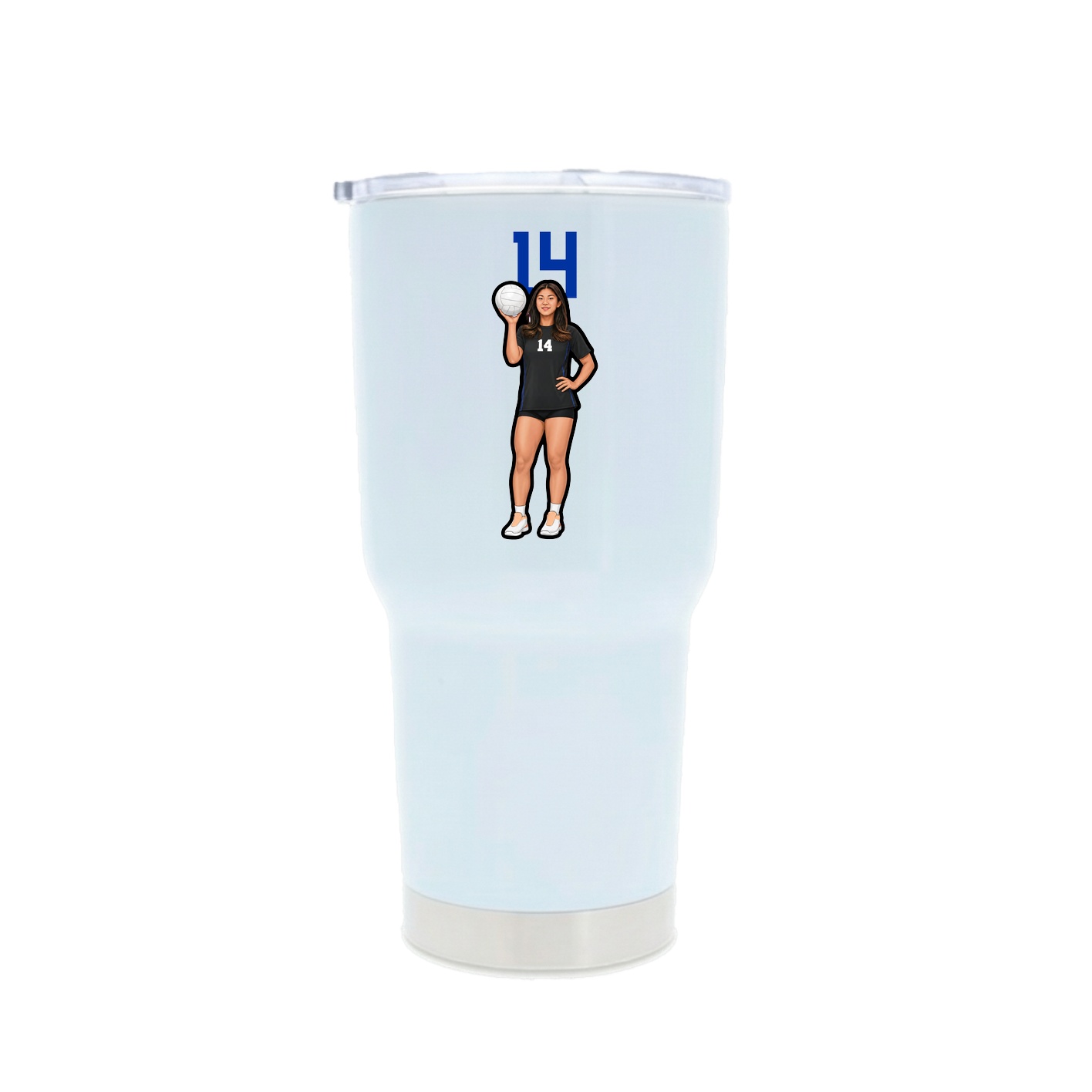 30oz Stainless Steel Tumbler — Number Top in White