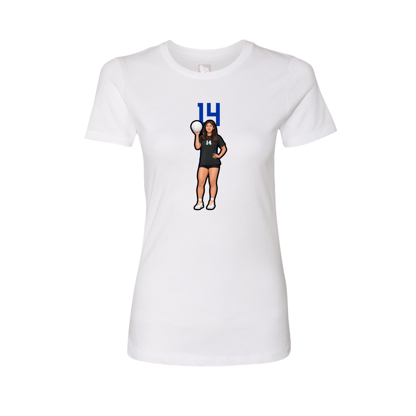 Fitted Women's Tee — Number Top in White