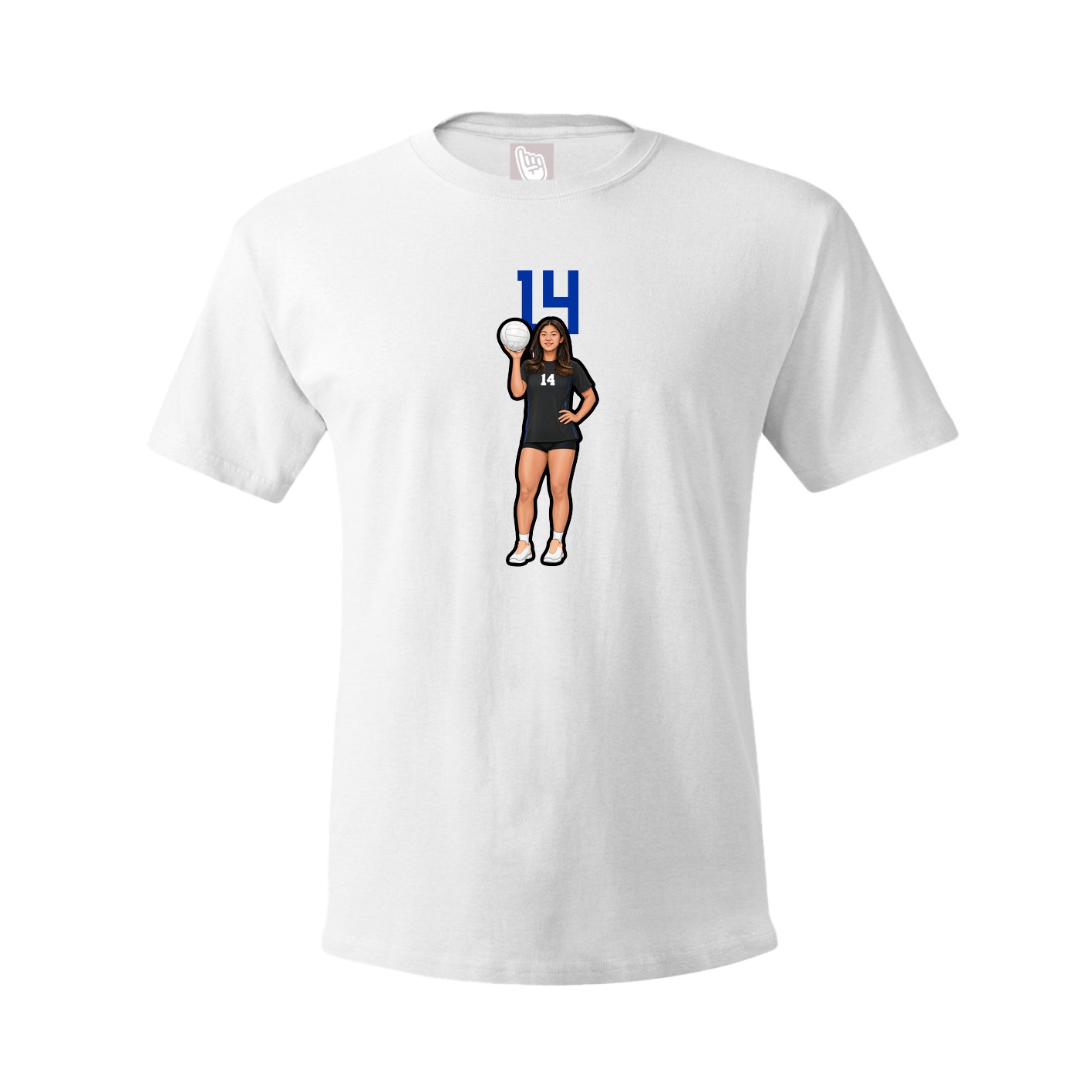 Youth Tee — Number Top in White