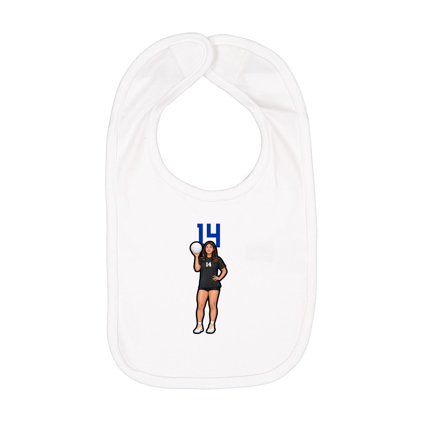 Infant Bib — Number Top in White