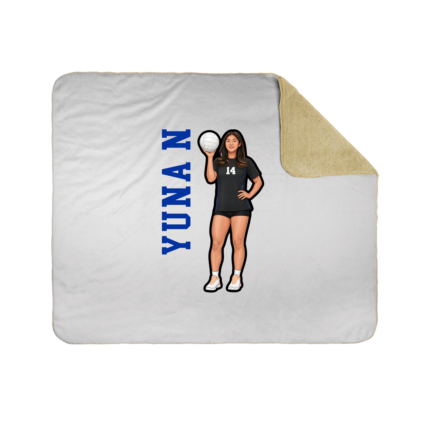 Throw Blanket — Name Vertical in White