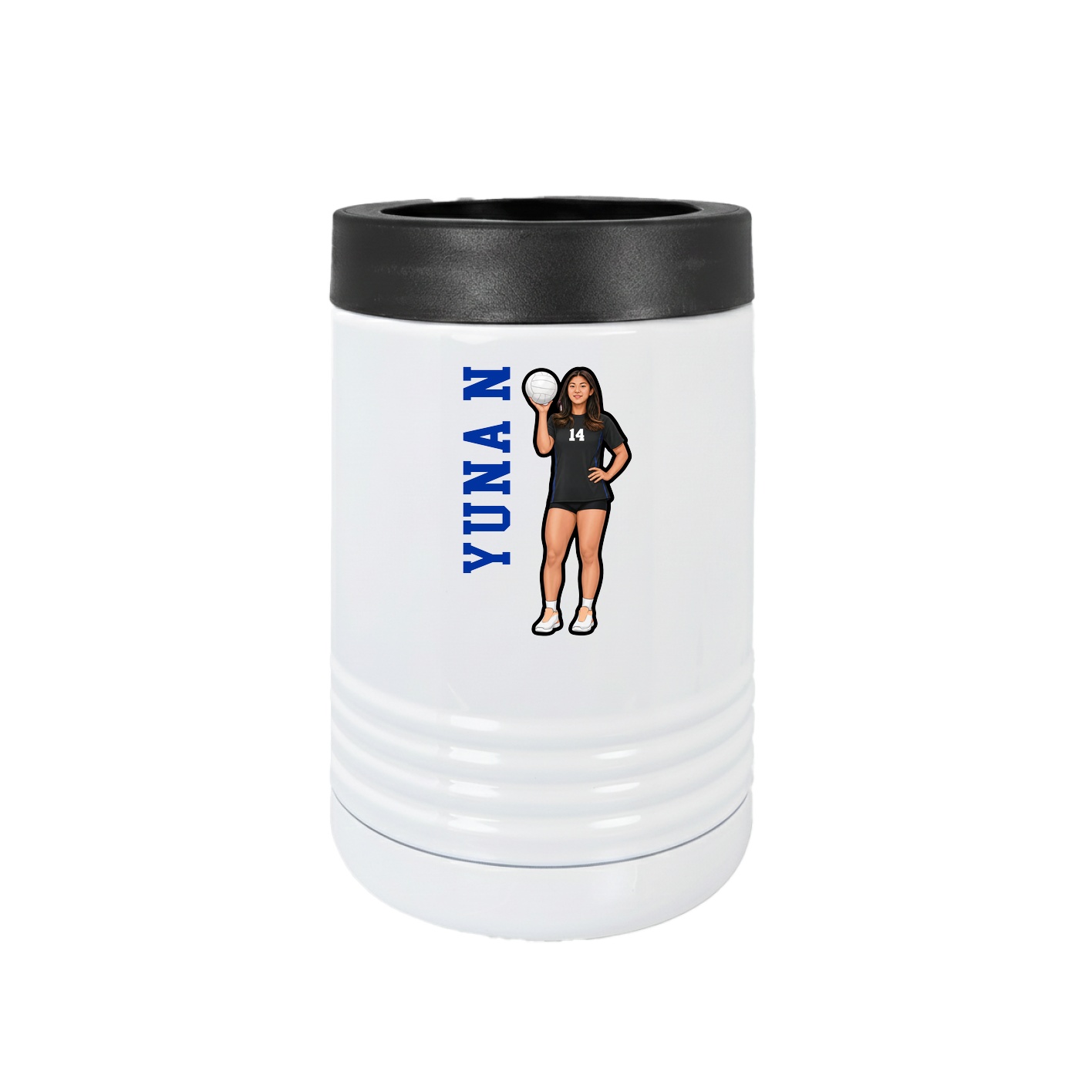 Beverage Holder — Name Vertical in White