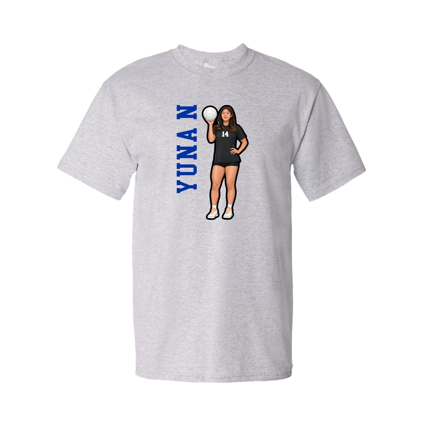 Youth Tee — Name Vertical in Grey