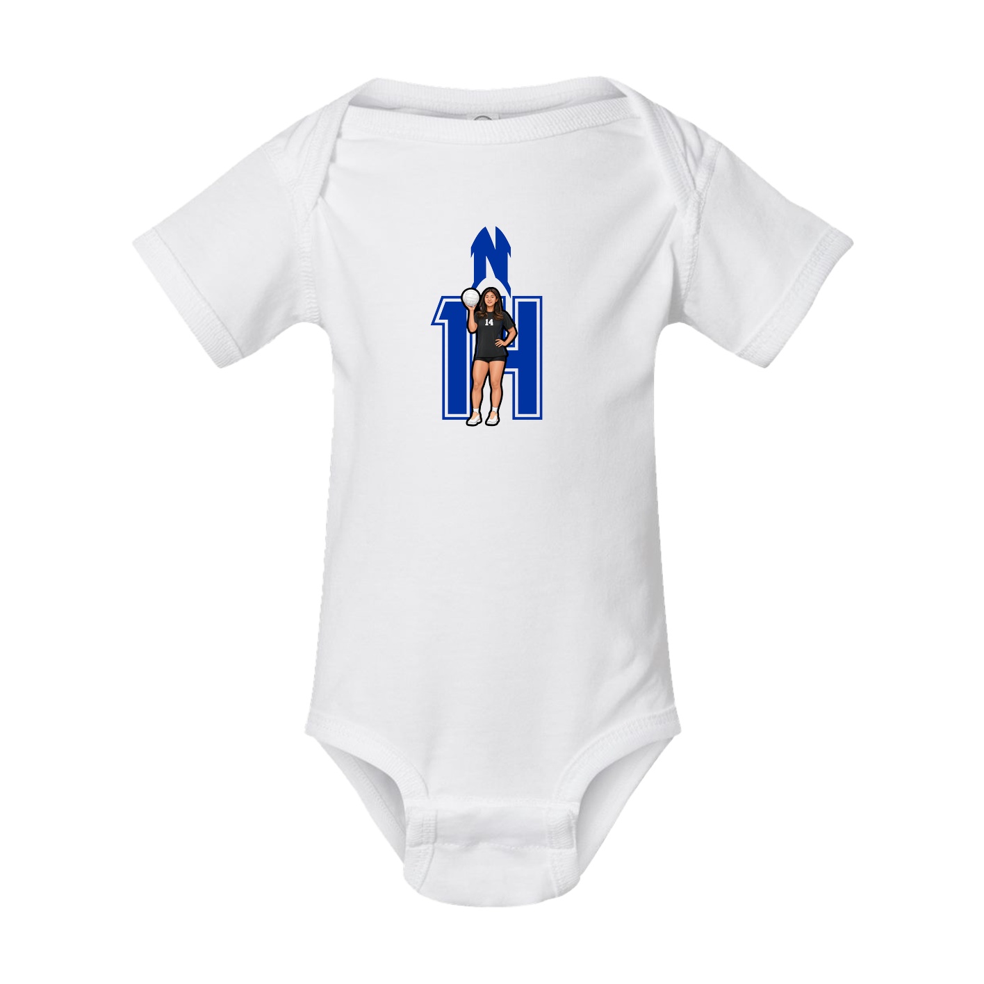 Baby Onesie — Number in White
