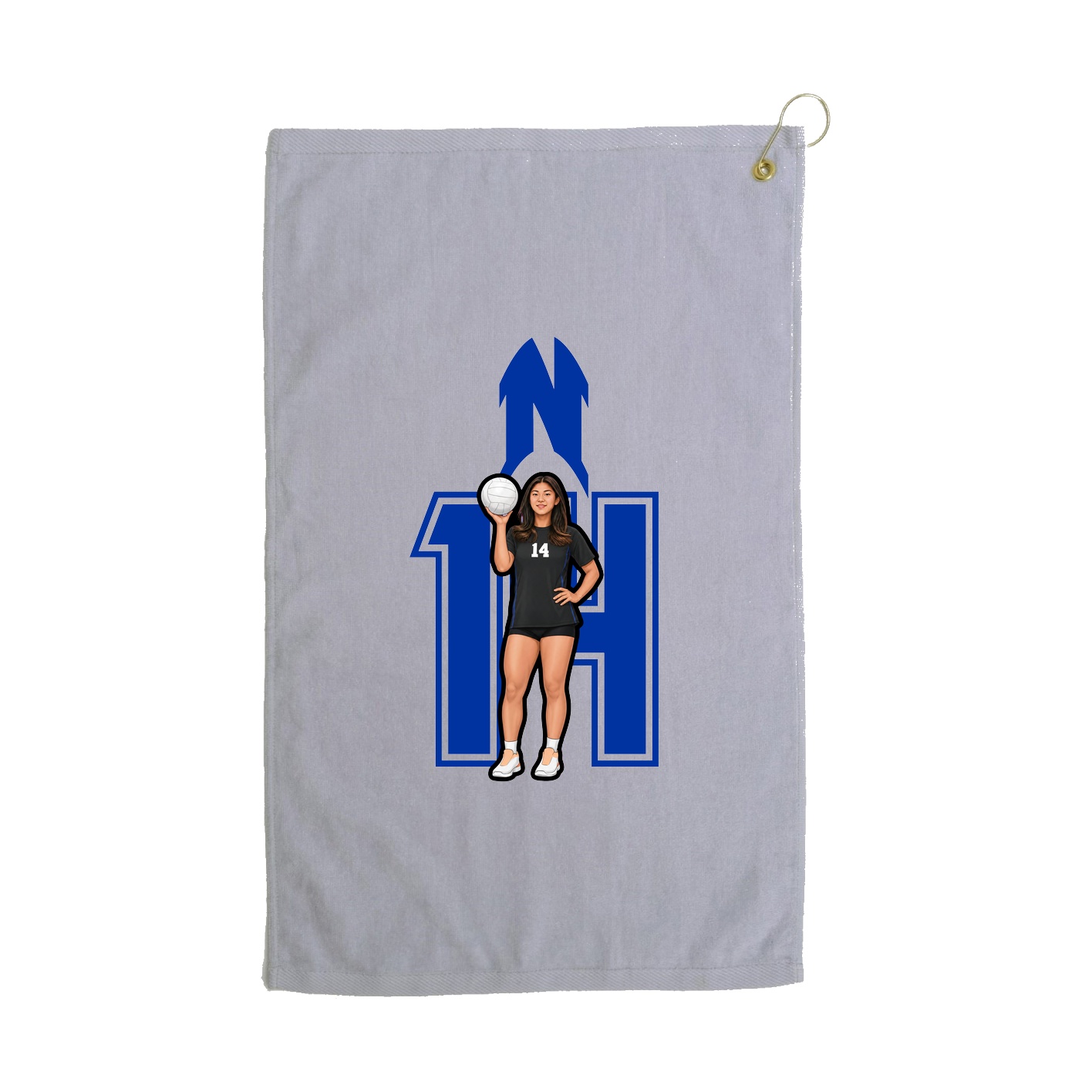 Golf Towel — Number in Grey