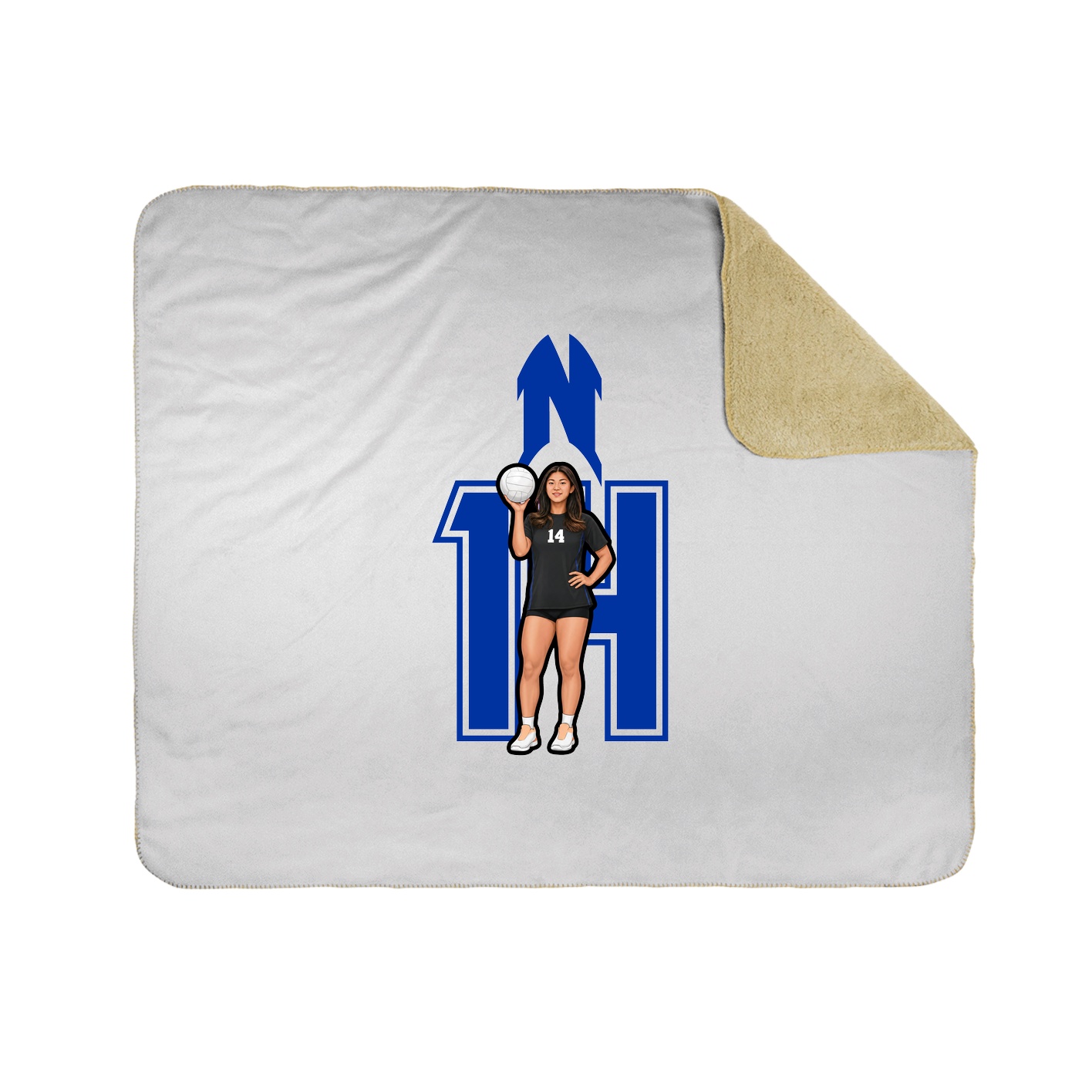 Throw Blanket — Number in White