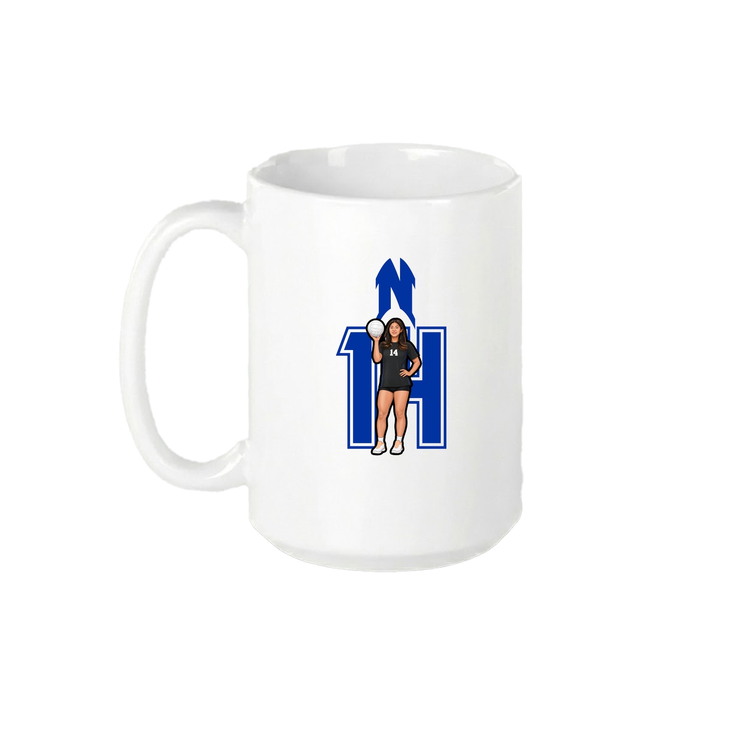 15oz Coffee Mug — Number in White