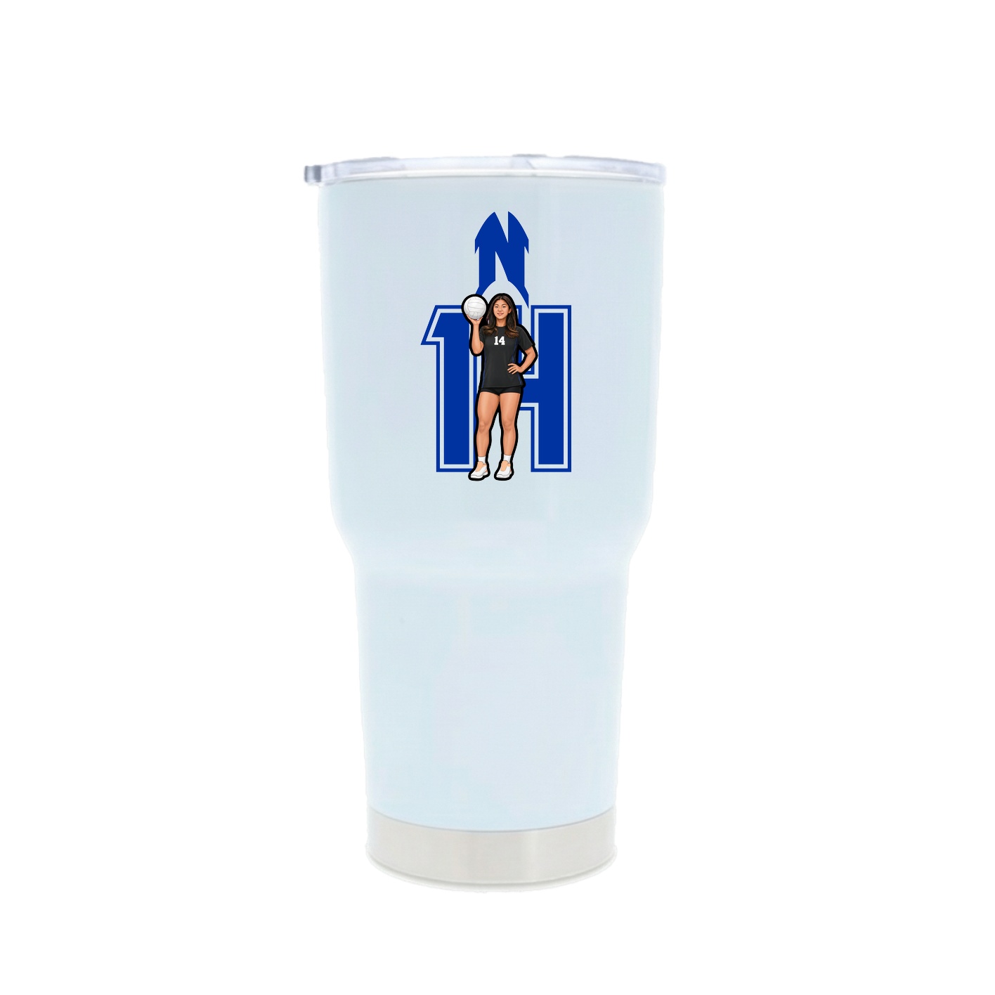 30oz Stainless Steel Tumbler — Number in White