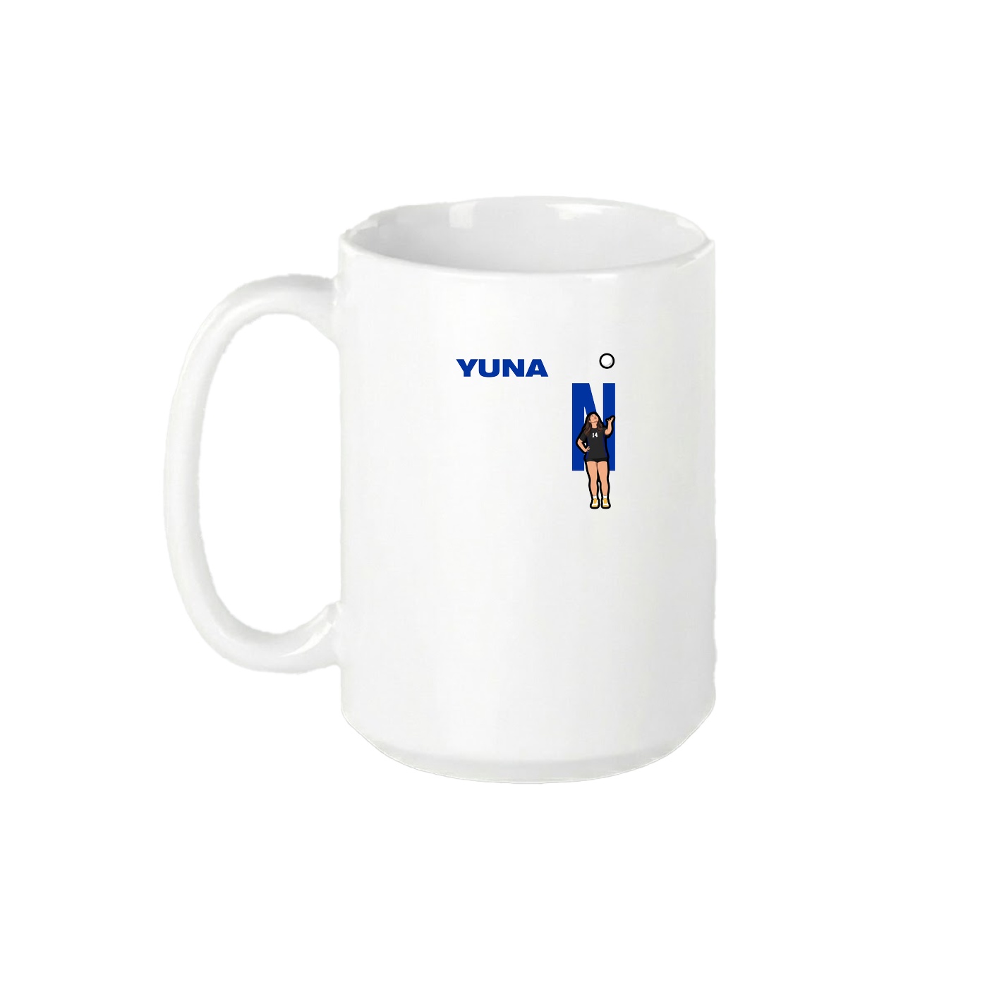 15oz Coffee Mug — Player Name in White