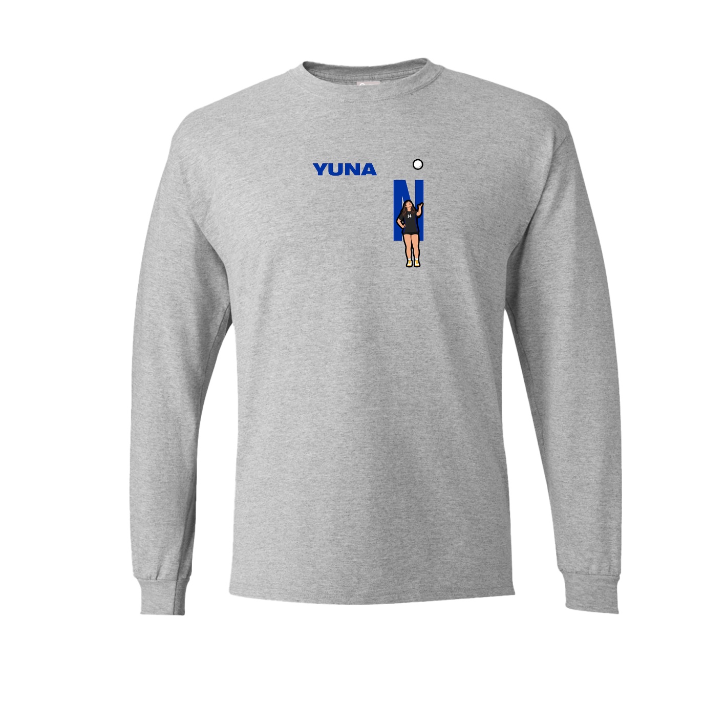 Long Sleeve Tee — Player Name in Grey