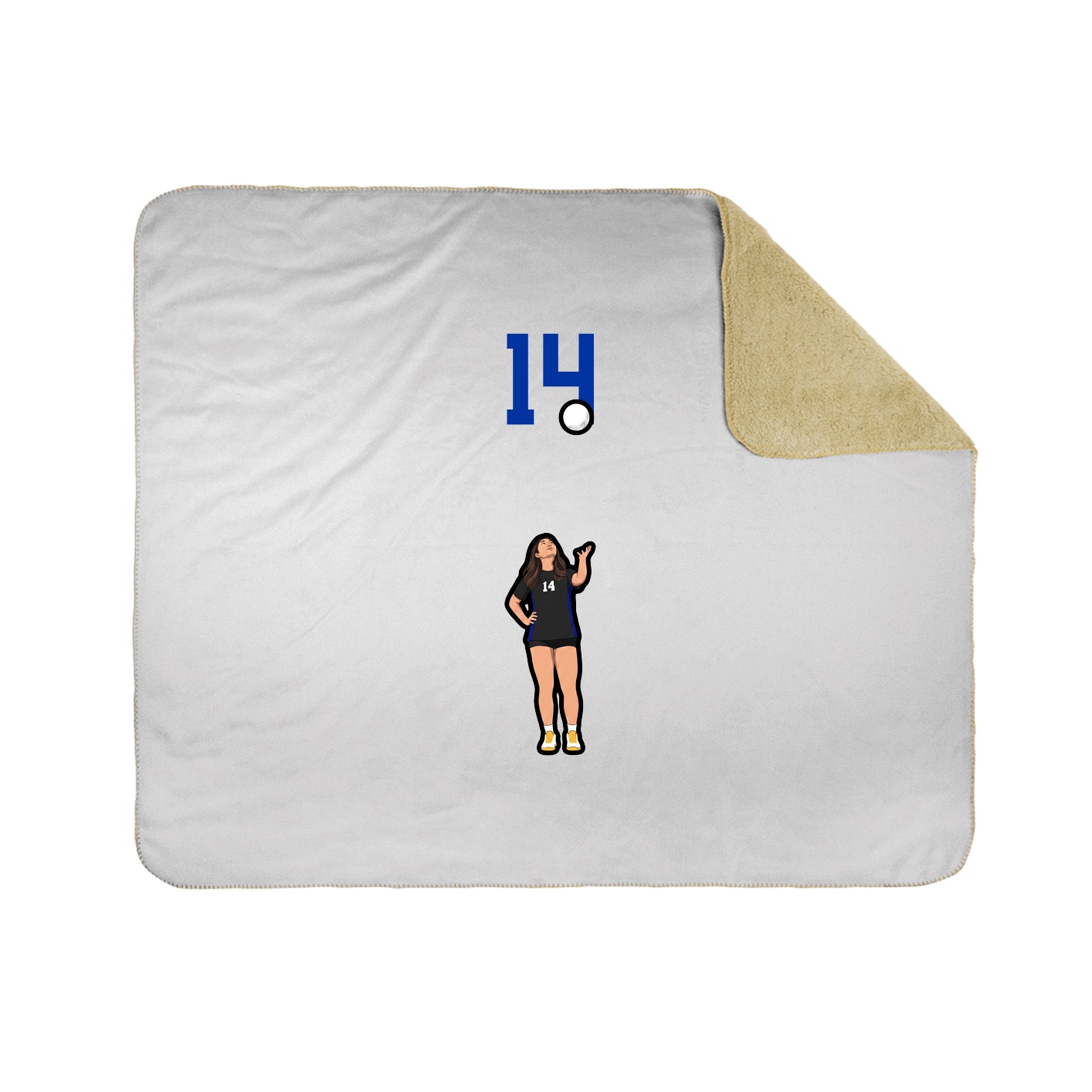 Throw Blanket — Number Top in White