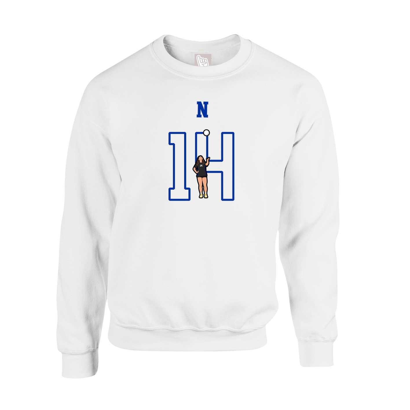 Fleece Crew — Shirsey Arch in White