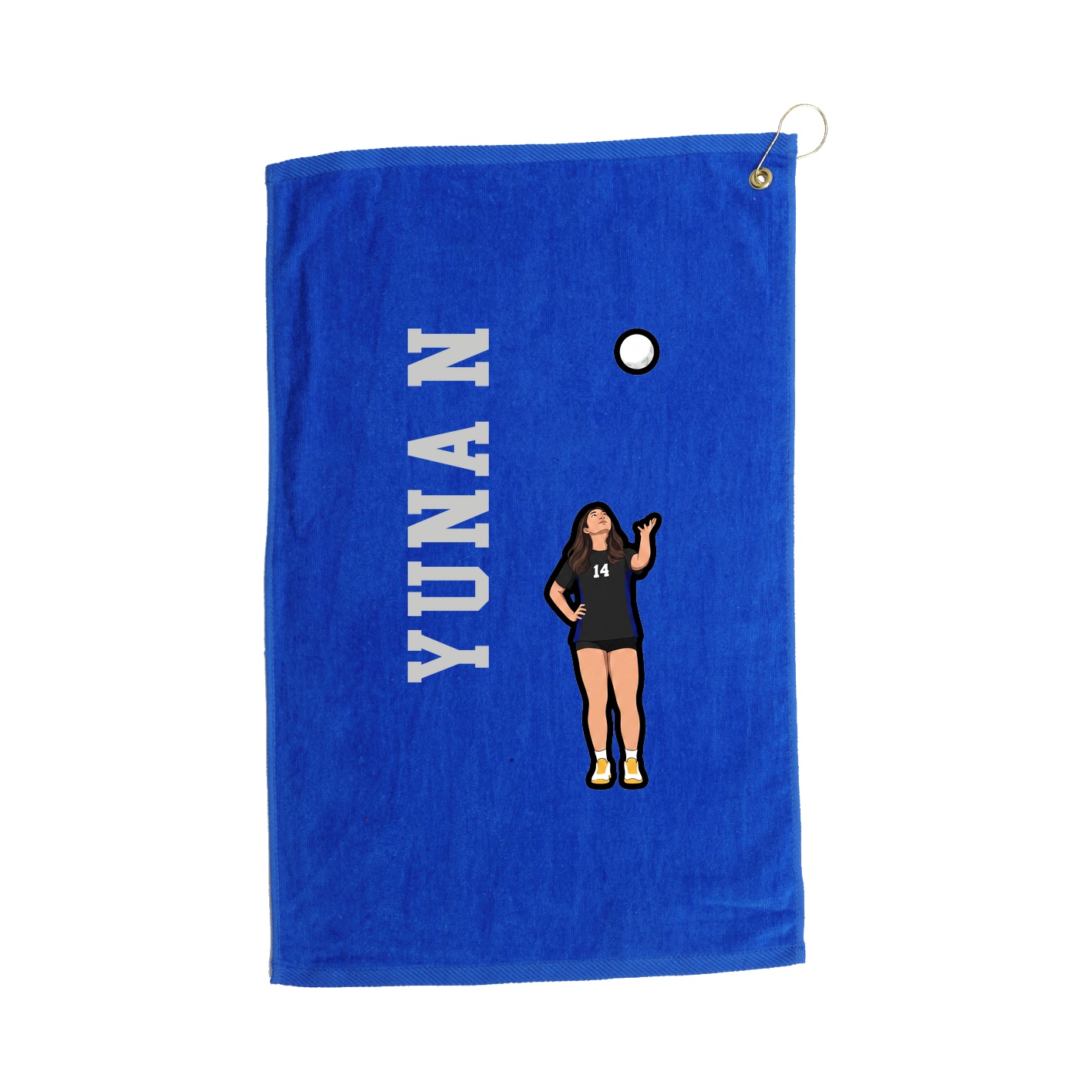 Golf Towel — Name Vertical in Royal