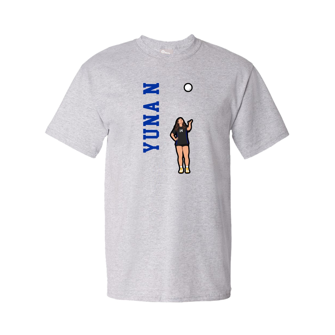Youth Tee — Name Vertical in Grey
