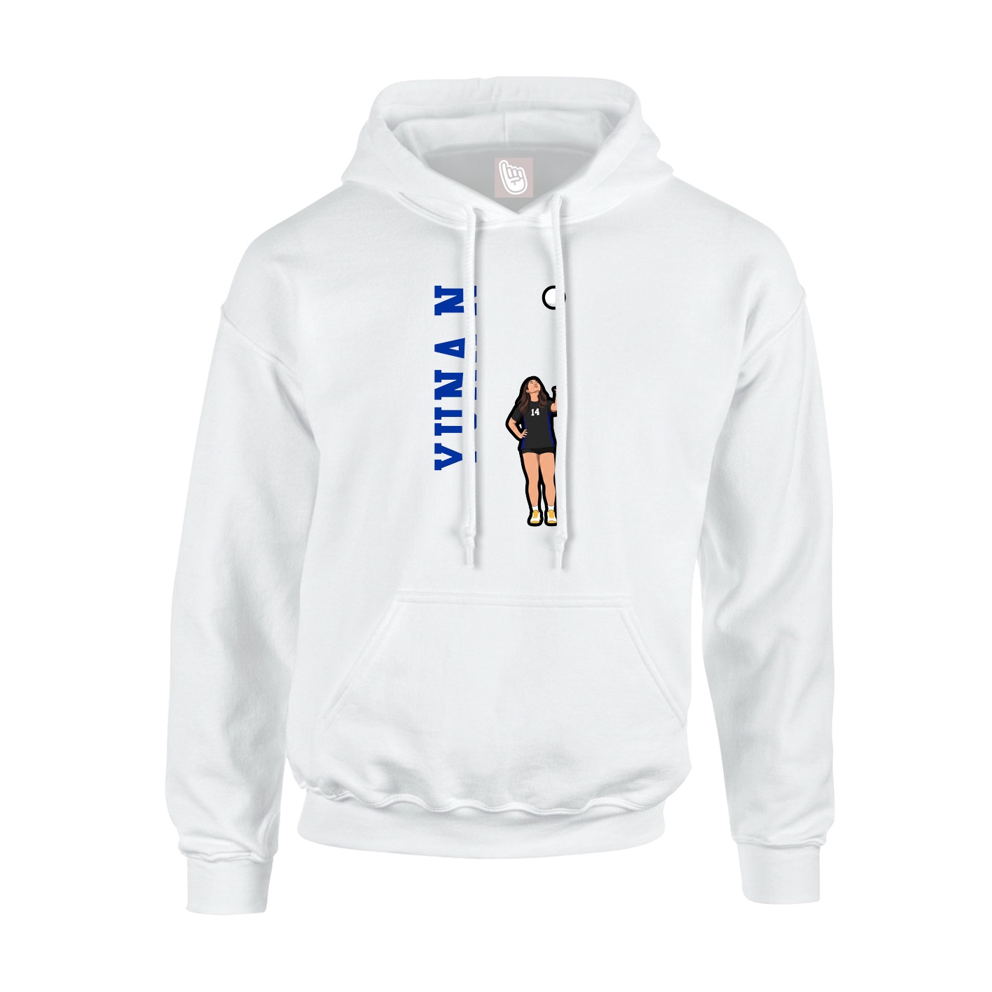 Hoodie — Name Vertical in White