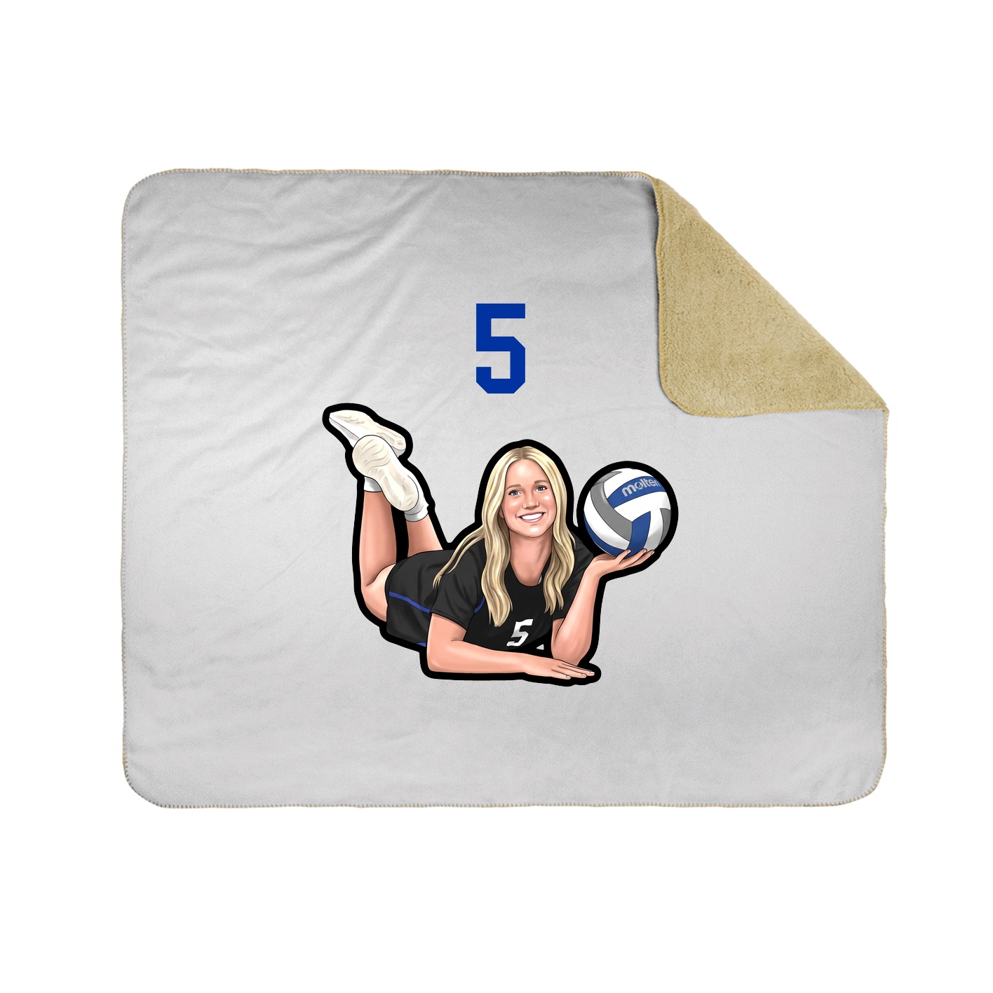 Throw Blanket — Number Top in White
