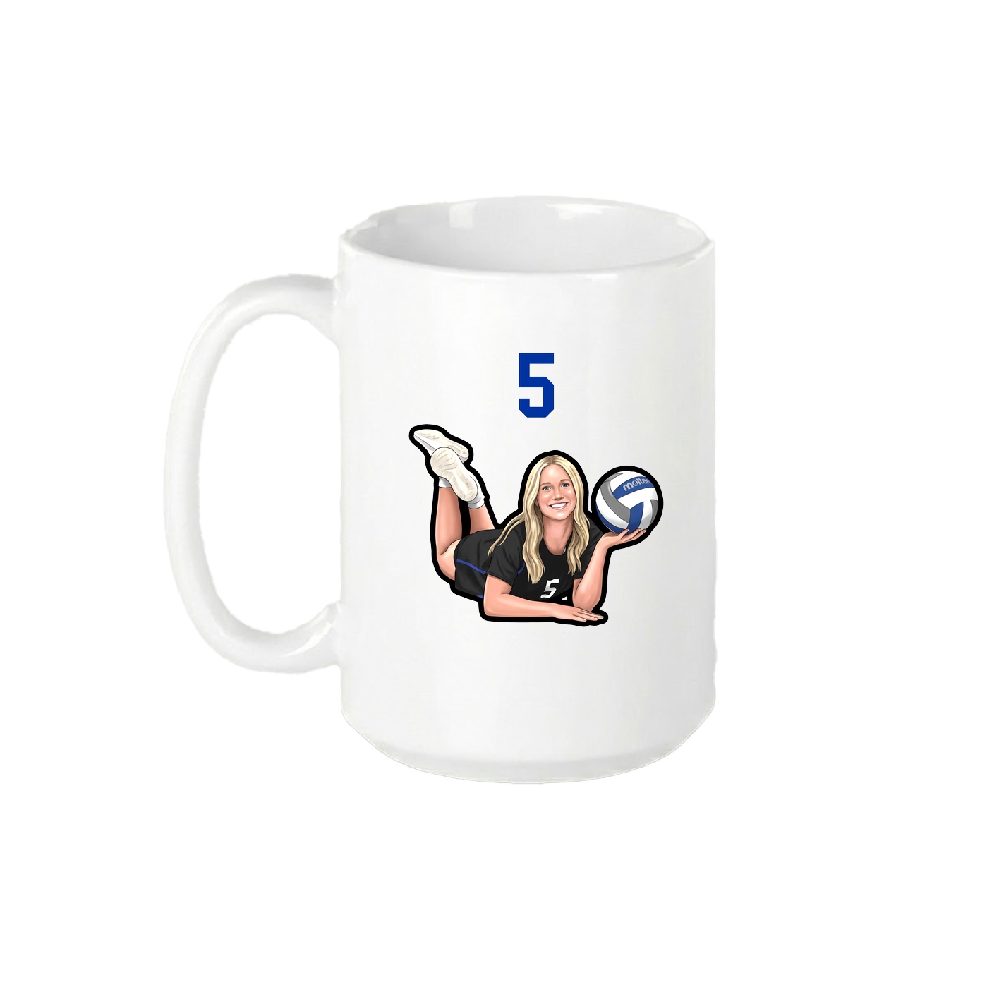 15oz Coffee Mug — Number Top in White
