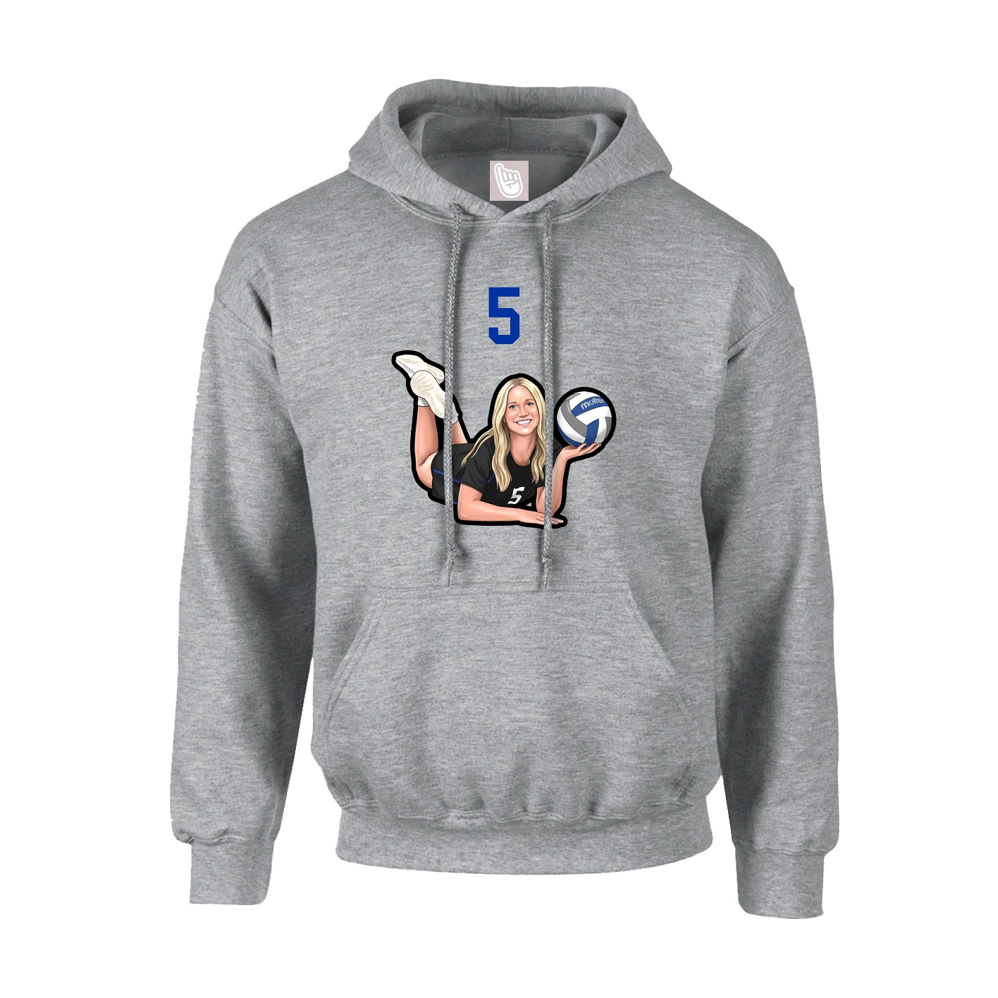 Youth Hoodie — Number Top in Grey