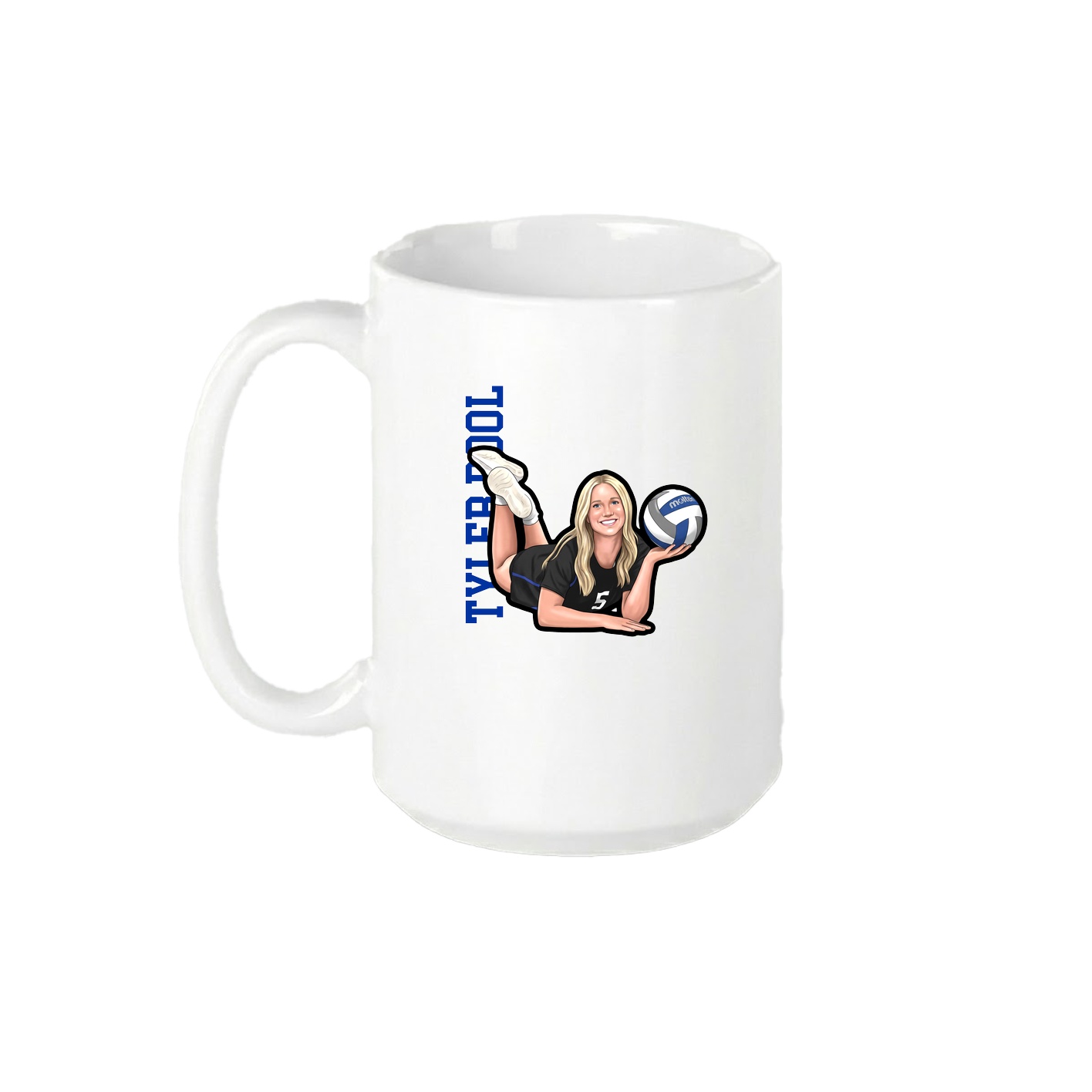 15oz Coffee Mug — Name Vertical in White