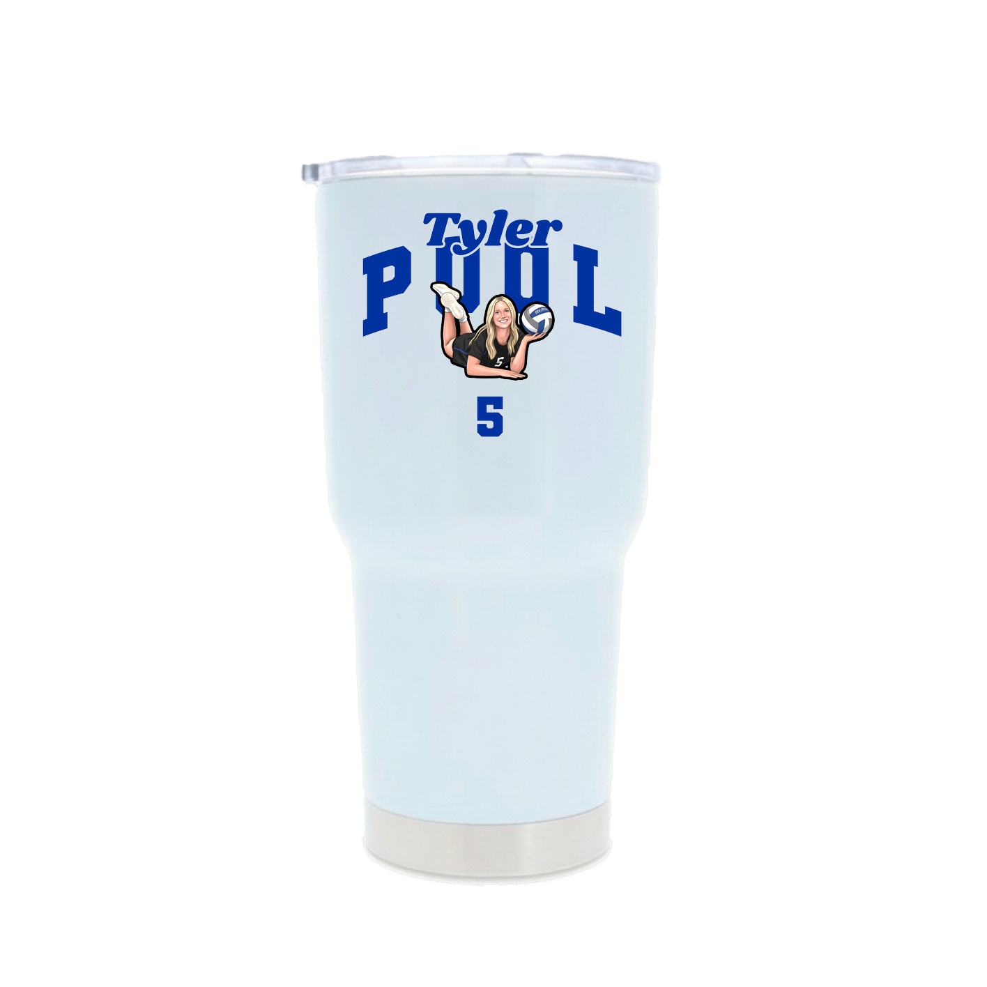 30oz Stainless Steel Tumbler — Signature Arch in White
