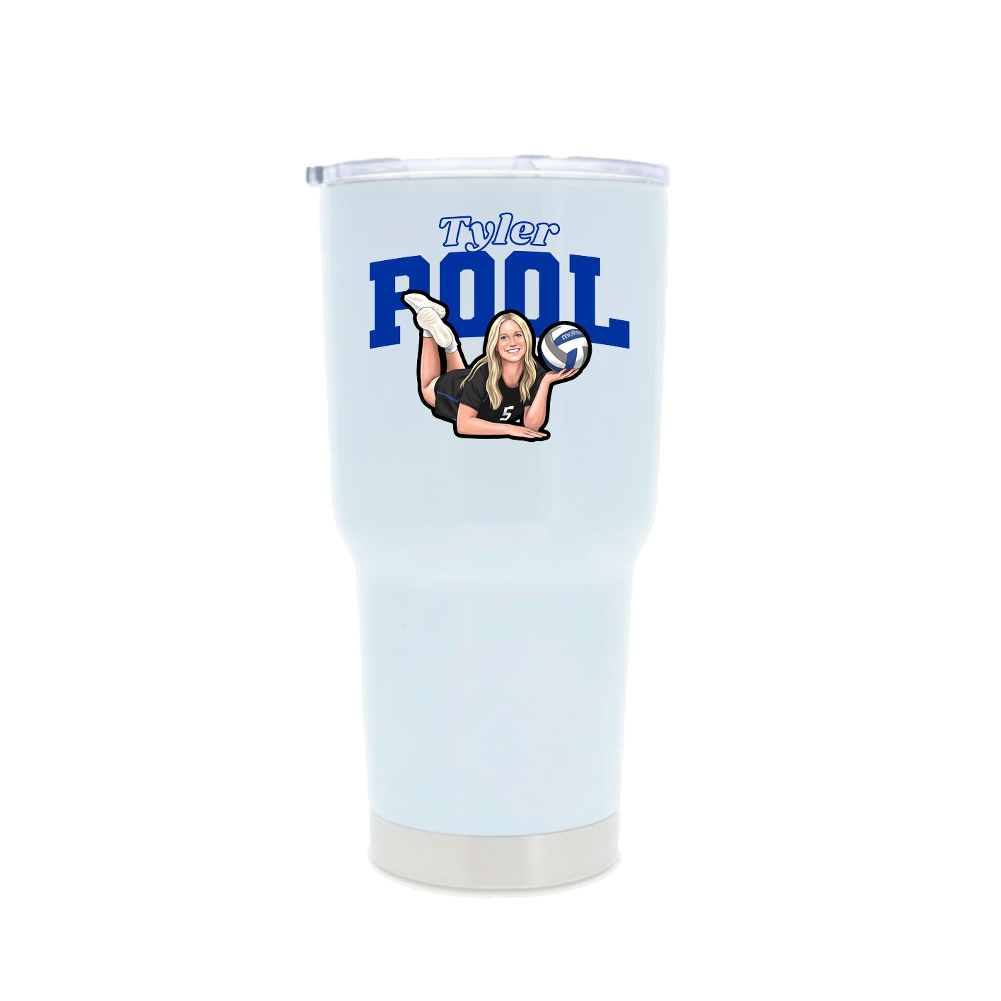 30oz Stainless Steel Tumbler — Name Arch in White