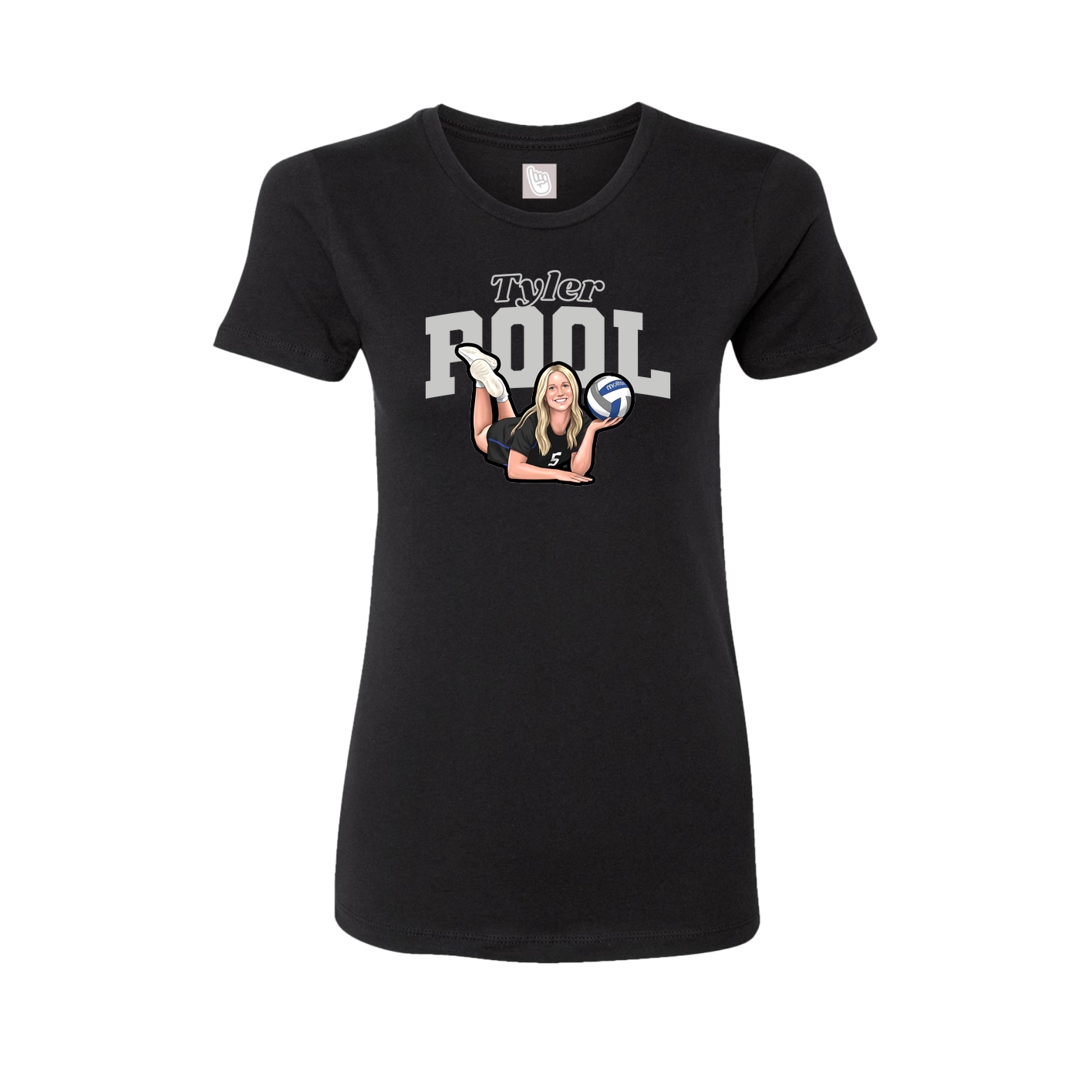 Fitted Women's Tee — Name Arch in Black